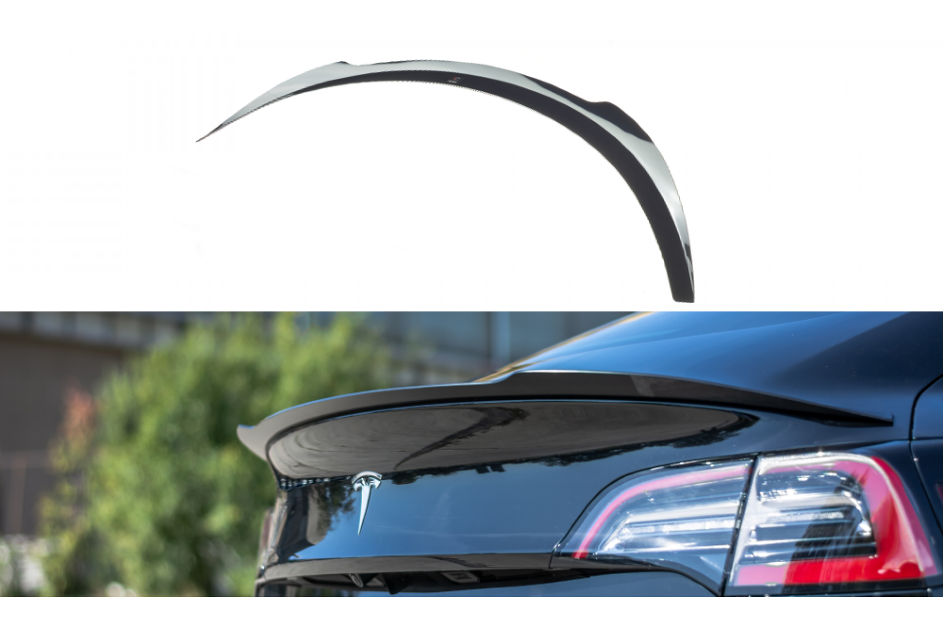 Maxtondesign Spoiler für Tesla Model 3 schwarz hochglanz