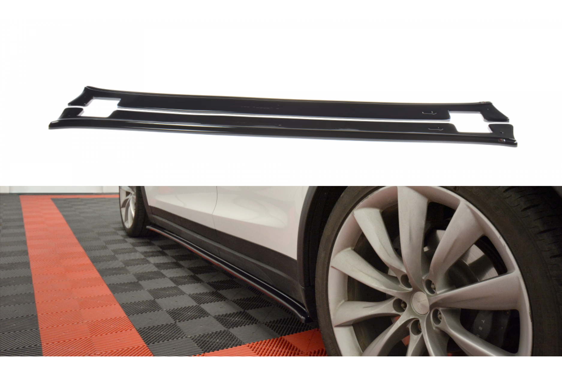 Maxtondesign Seitenschweller V.1 für Tesla Model X schwarz hochglanz