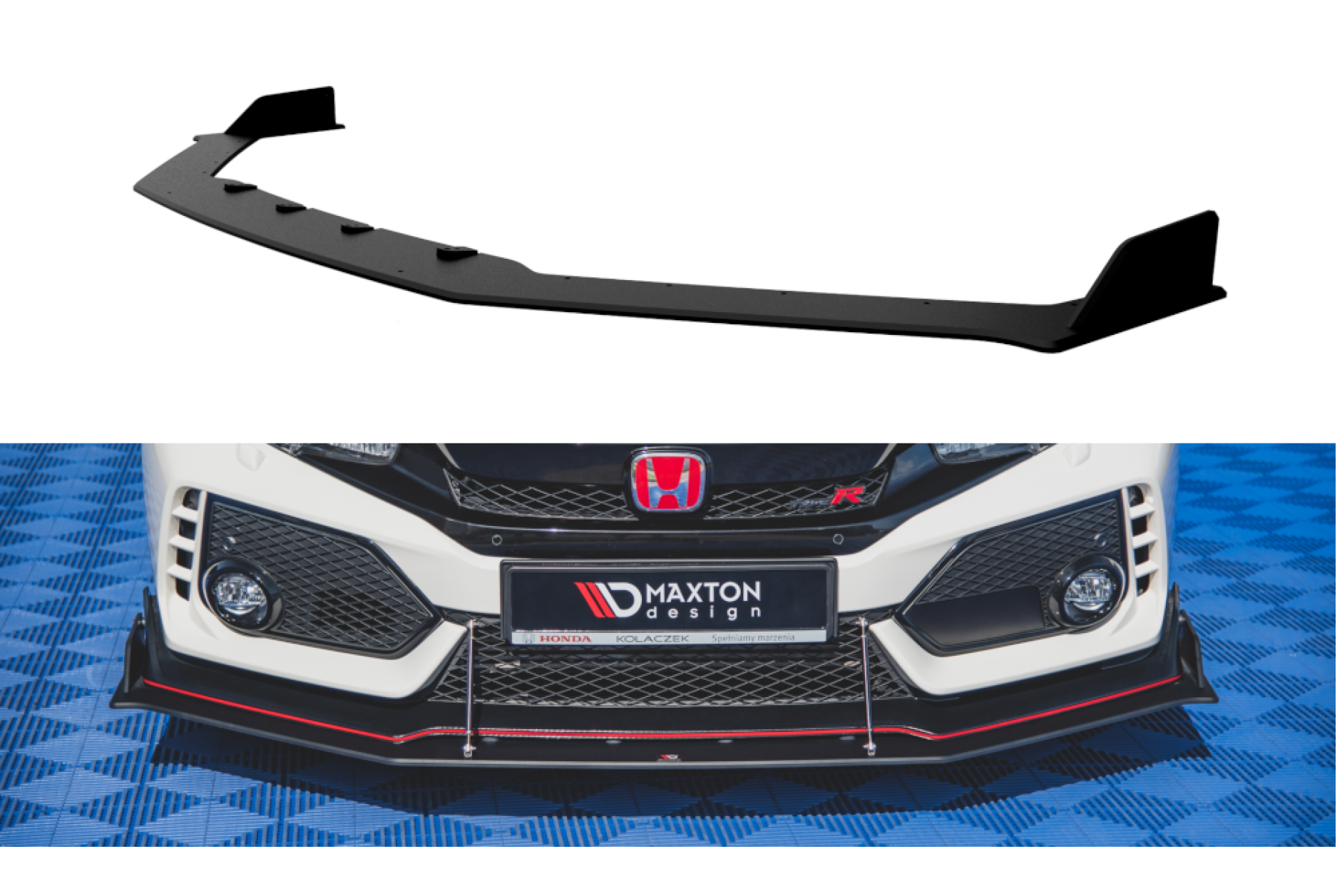 Maxtondesign Frontlippe für Honda Civic FK8 Type-R Racing schwarz plastik  rau