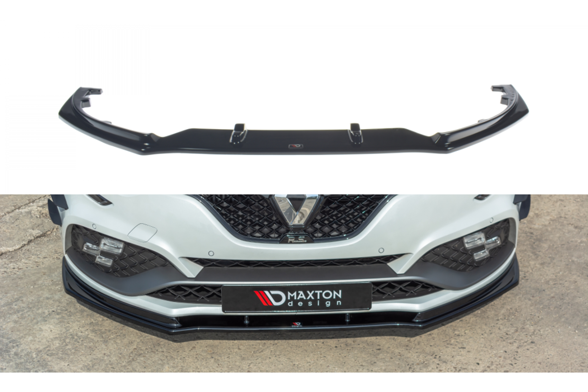 Maxtondesign Frontlippe V.1 für Renault Megane MK4 RS schwarz hochglanz