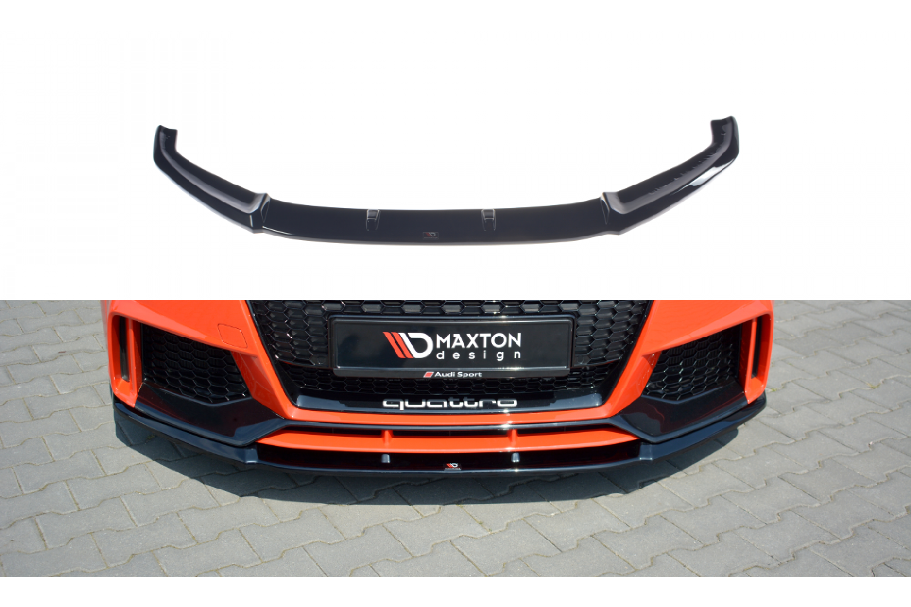 Cup Spoilerlippe Front Ansatz V.1 passend für AUDI TT MK2 RS schwarz Hochglanz