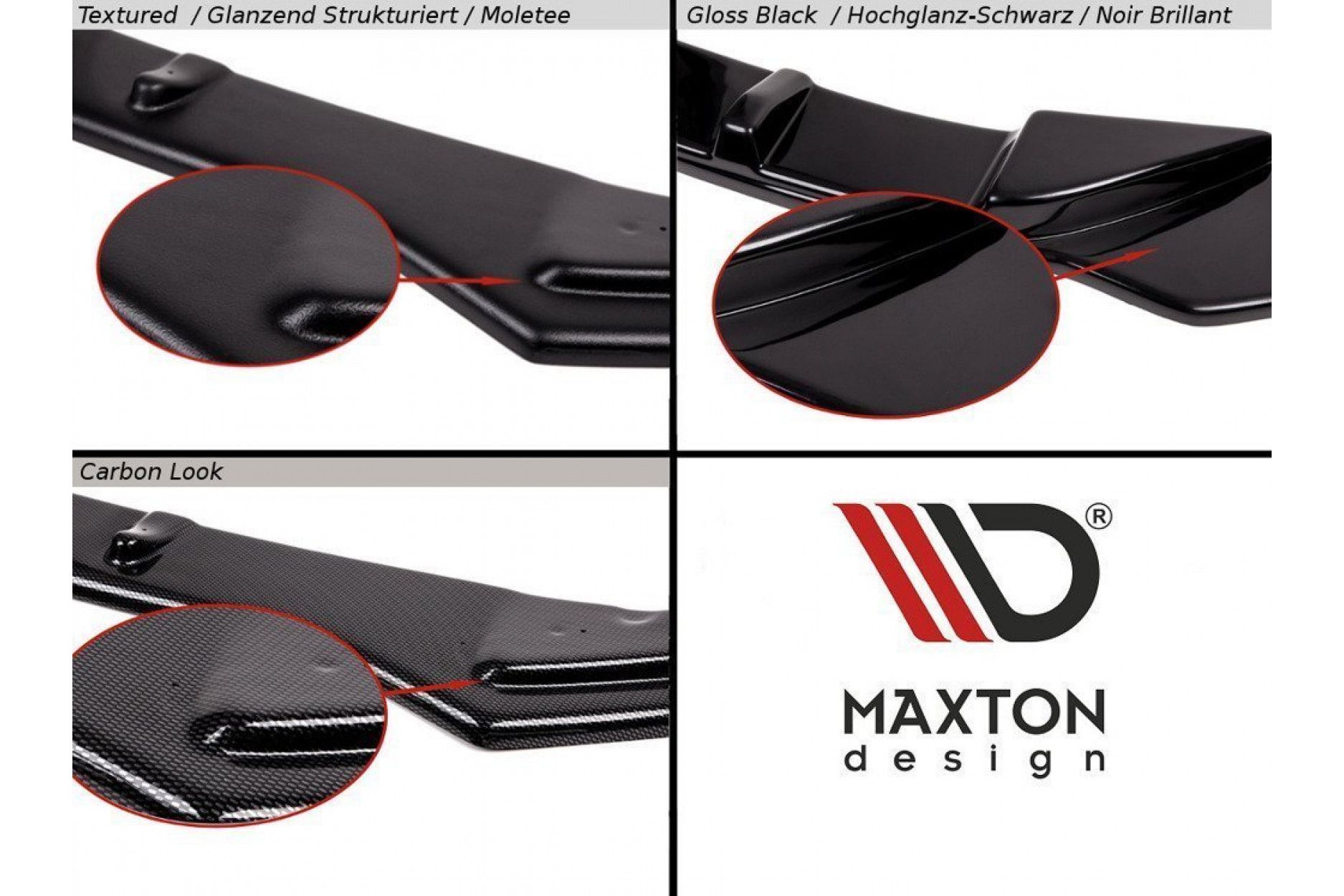 Maxtondesign Seitenschweller für Mercedes Benz V-Klasse W447 AMG-Paket  Facelift schwarz hochglanz