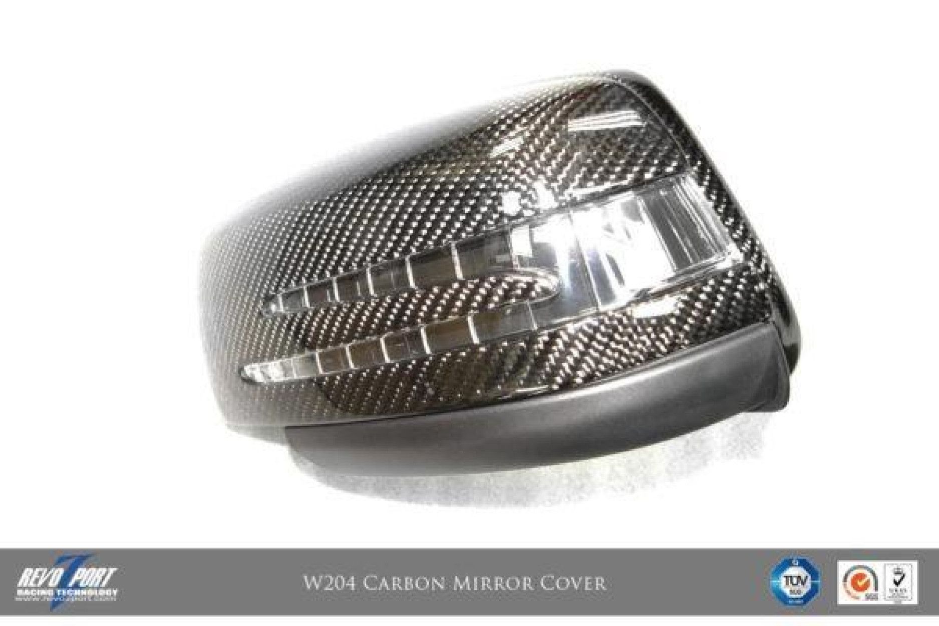 RevoZport Carbon Spiegelkappen für Mercedes Benz C-Klasse C204|W204|S204 C63 AMG OE-Style Limo/Kombi/Coupe Vorfacelift (11) 