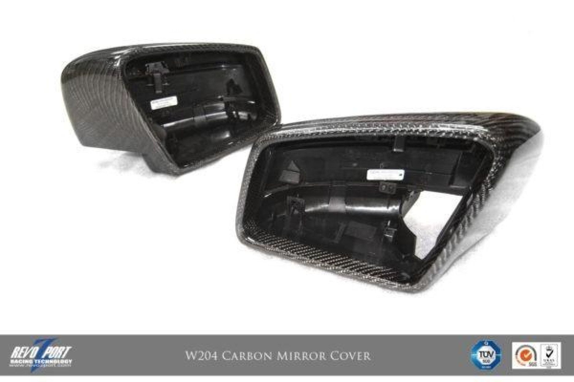 RevoZport Carbon Spiegelkappen für Mercedes Benz C-Klasse C204|W204|S204 C63 AMG OE-Style Limo/Kombi/Coupe Vorfacelift (7) 