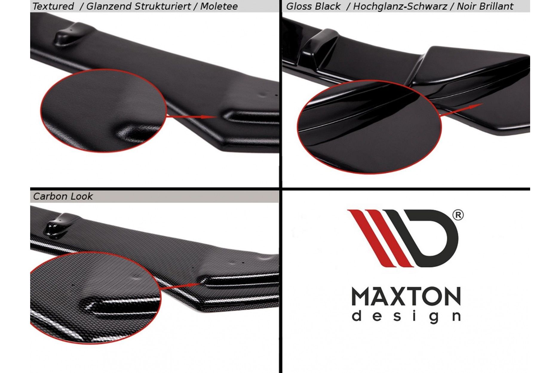 Maxton Front Ansatz V.1 für Audi A6 S-Line / S6 C8 schwarz
