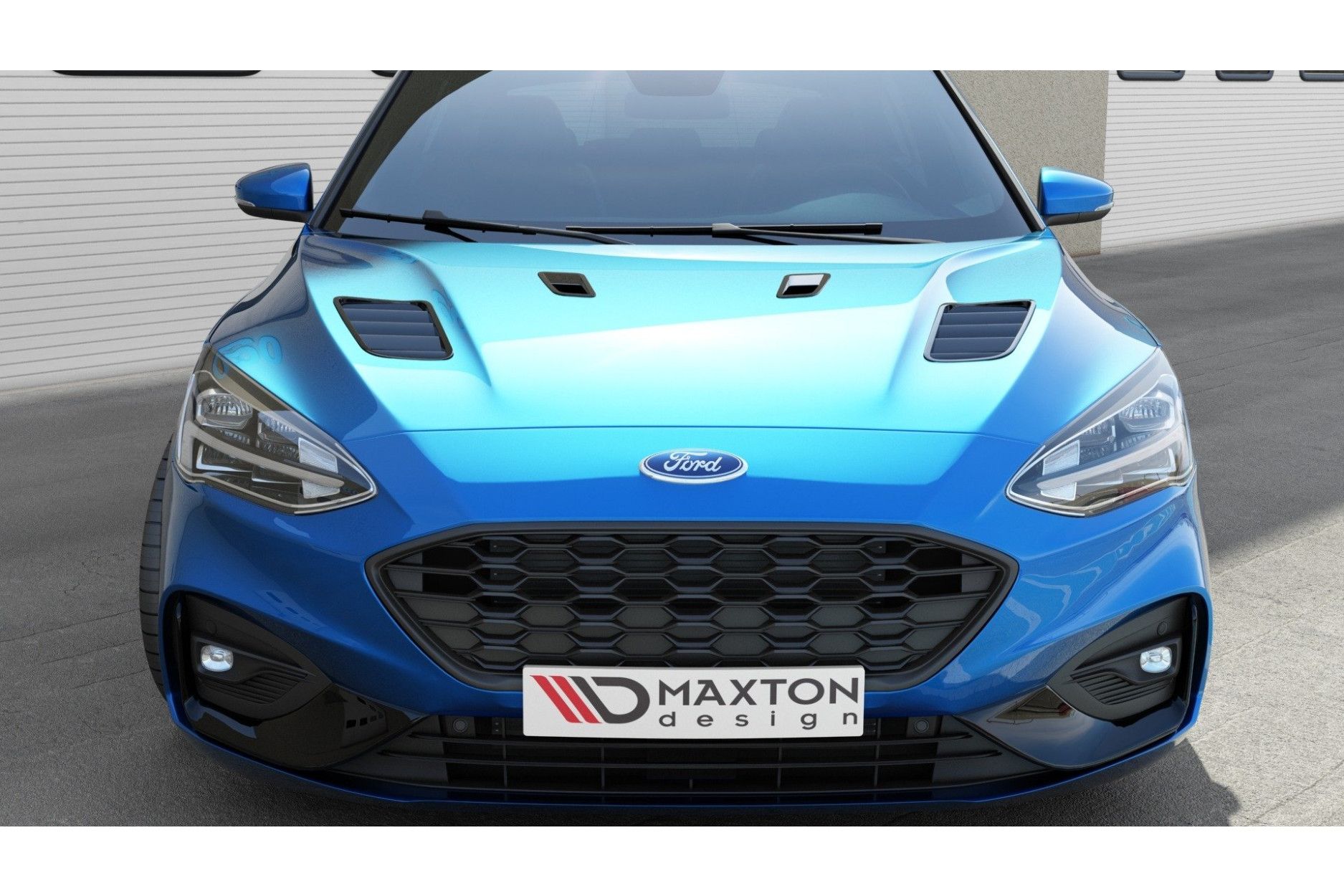 Maxtondesign Motorhauben Lufteinlässe für Ford Focus MK4 ST|ST-Line schwarz  hochglanz