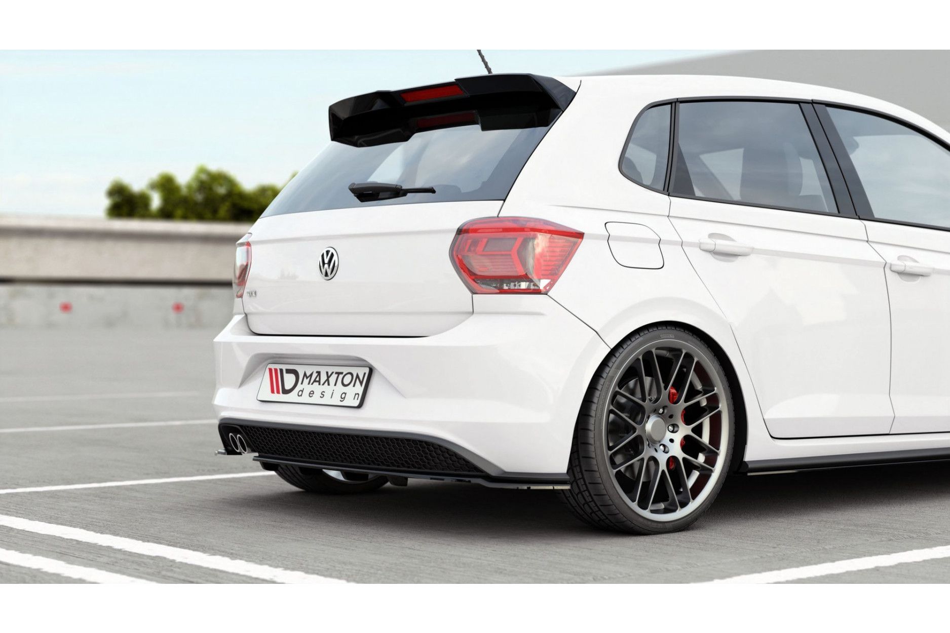Maxtondesign Diffusor Mit Balken für Volkswagen Polo MK6 GTI schwarz  hochglanz - online kaufen bei CFD