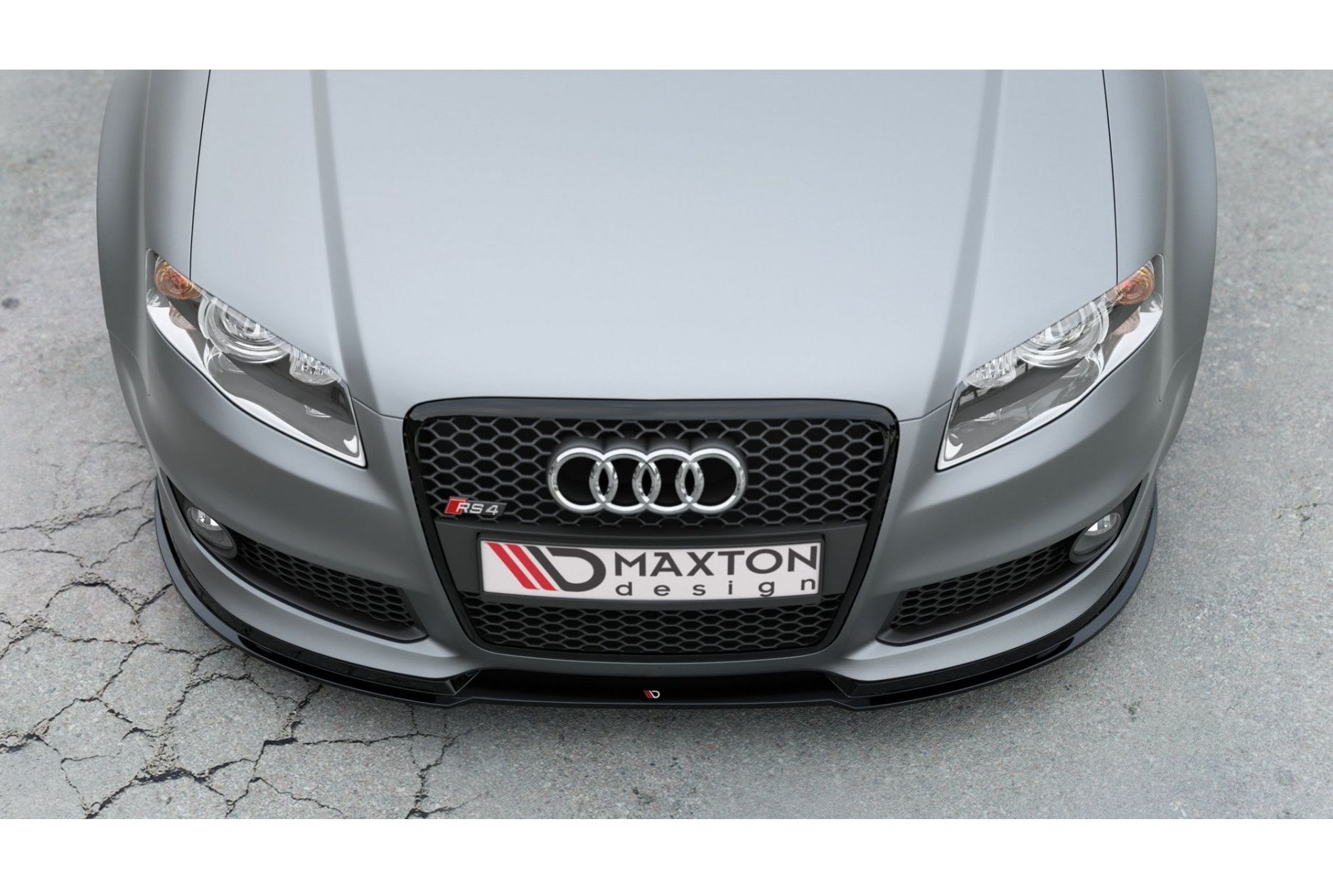 Maxtondesign Frontlippe V.1 für Audi RS4 B7 schwarz hochglanz