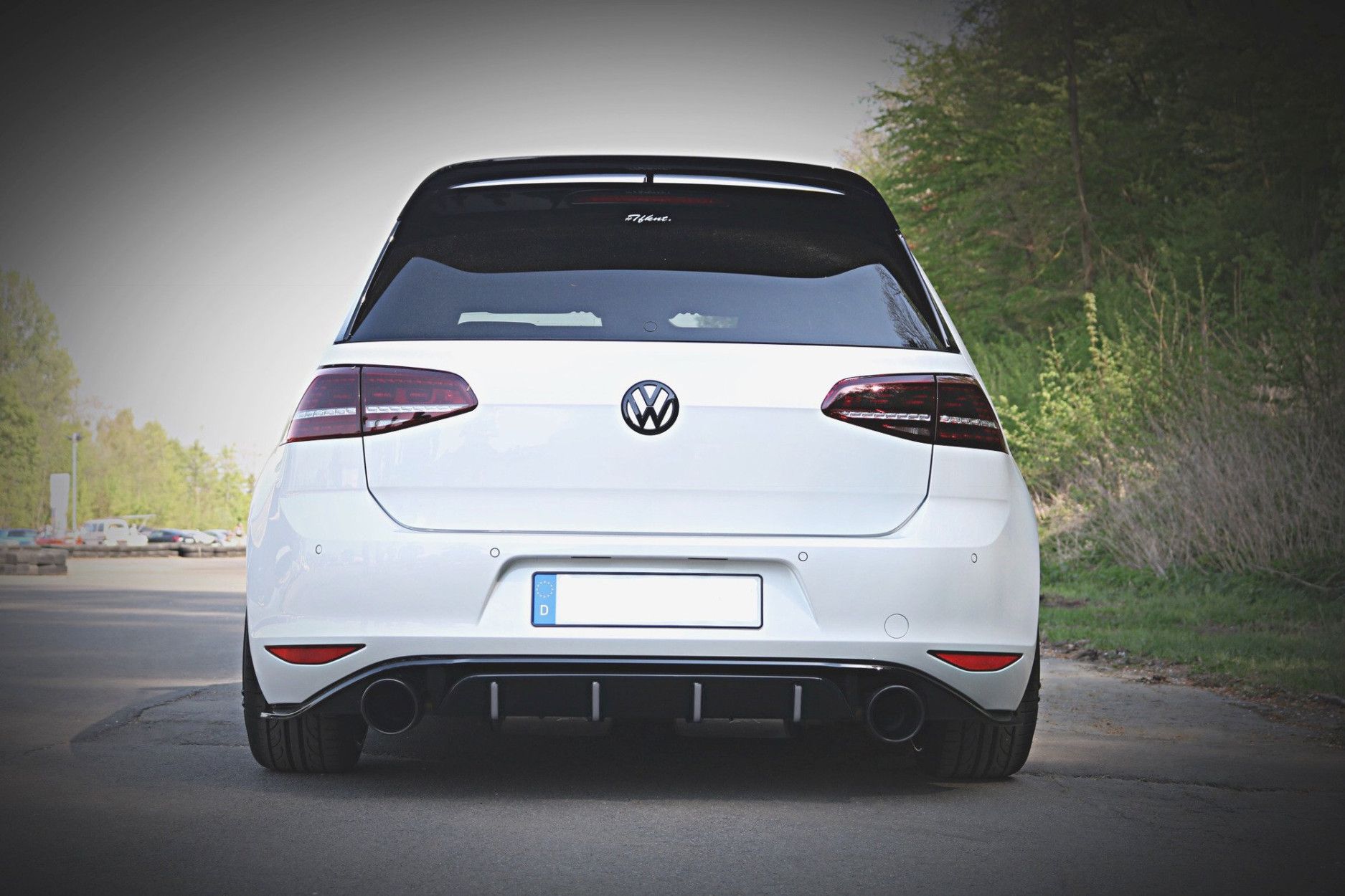 Maxtondesign Diffusor für Volkswagen Golf MK7|Golf 7 GTI Clubsport schwarz  hochglanz
