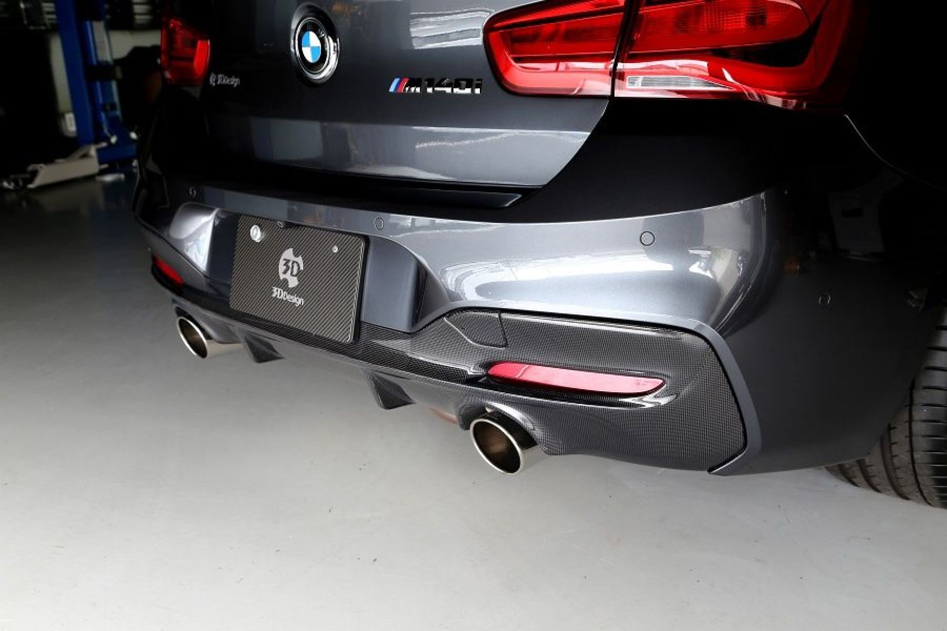 3DDesign Carbon Diffusor (2 Finnen) passend für BMW F20 LCI mit M-Paket