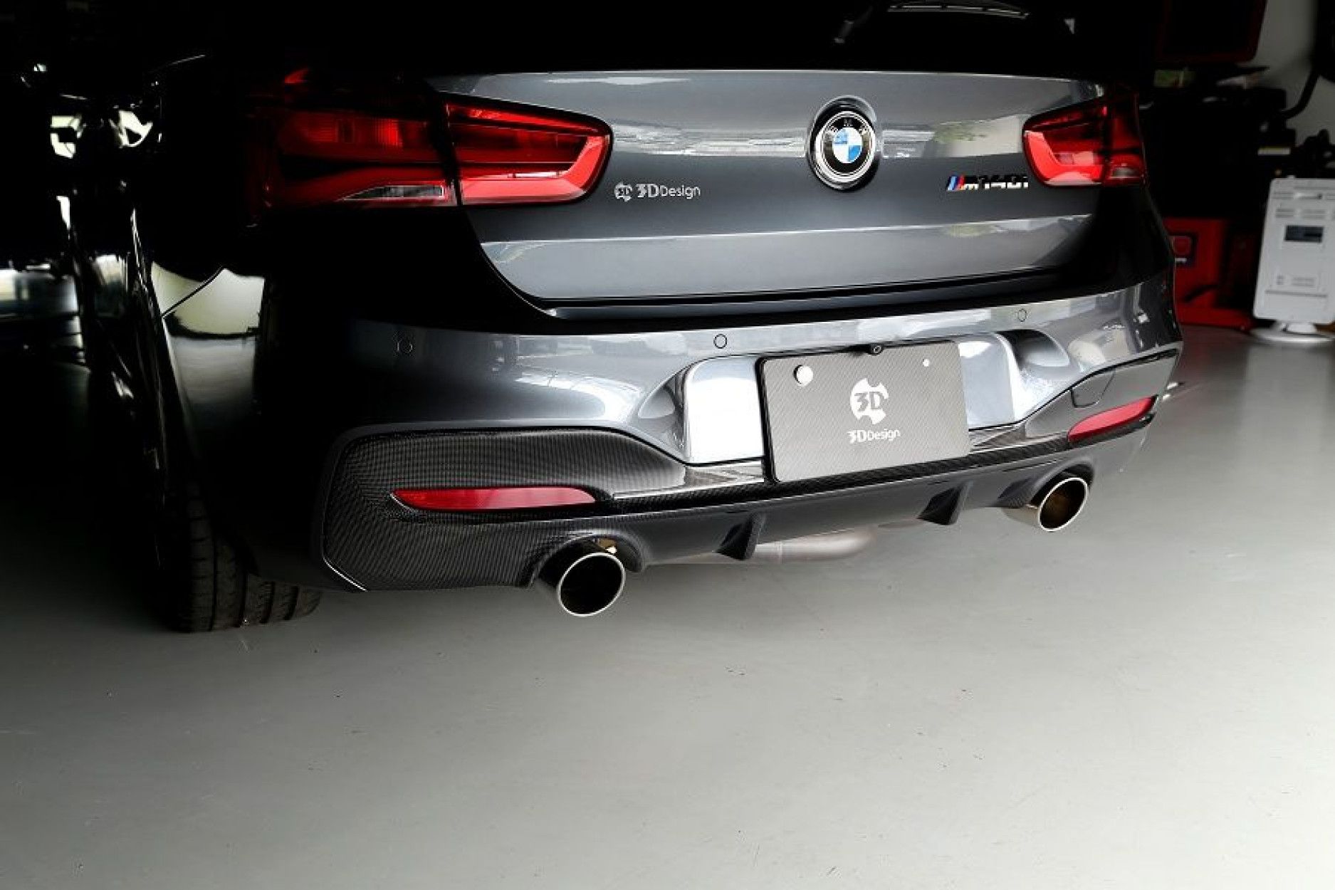 3DDesign Carbon Diffusor (2 Finnen) passend für BMW F20 LCI mit M-Paket (3) 