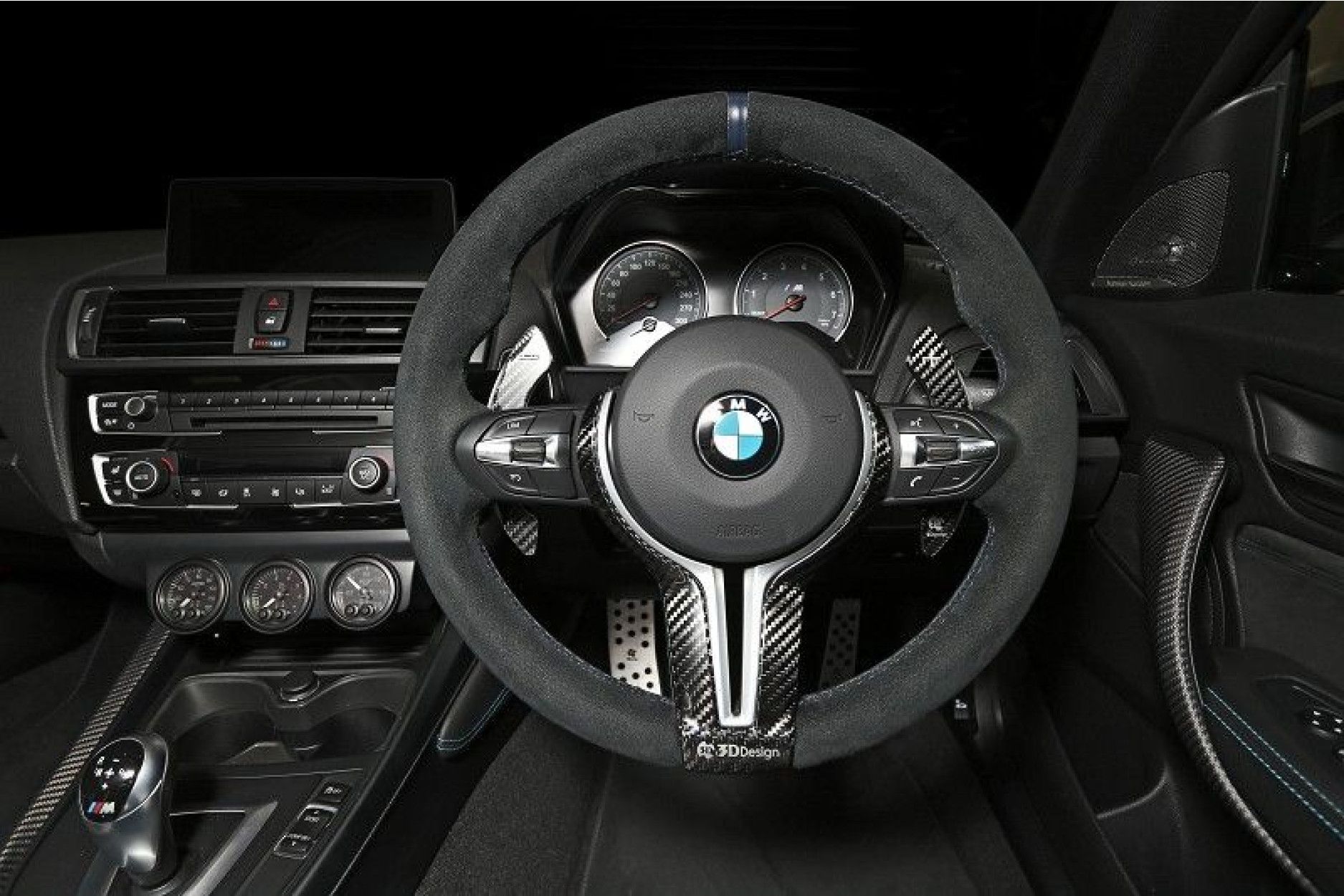 Kaufe Für BMW M Serie M2 M3 M4 M5 F80 F82 F87 1pc Auto Lenkrad Trim Auto  Innere Abdeckung carbon Faser T-förmigen Dekoration