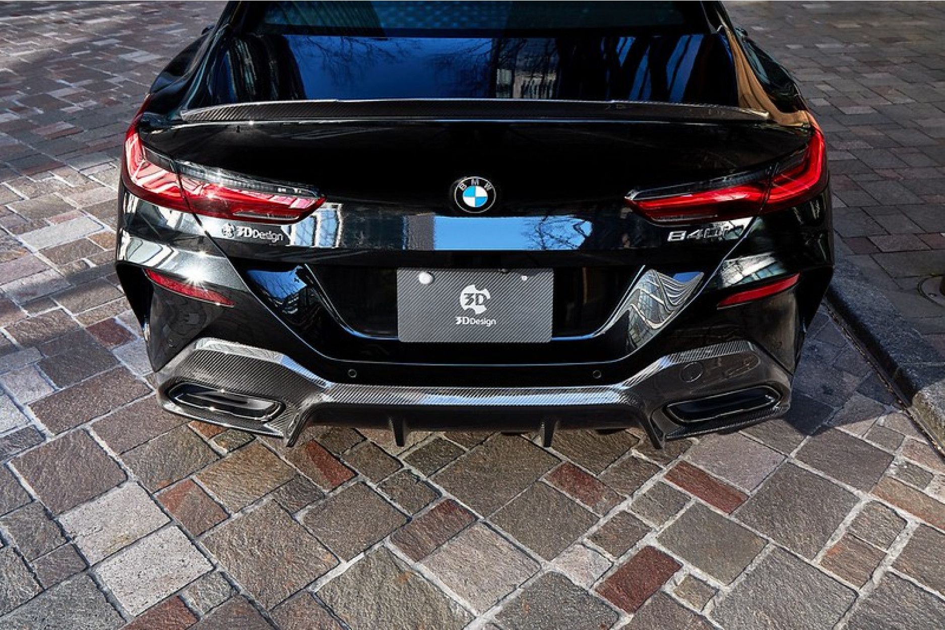 3DDesign Carbon Diffusor passend für BMW G16 mit M-Paket & M850i (OE Auspuff) (2) 