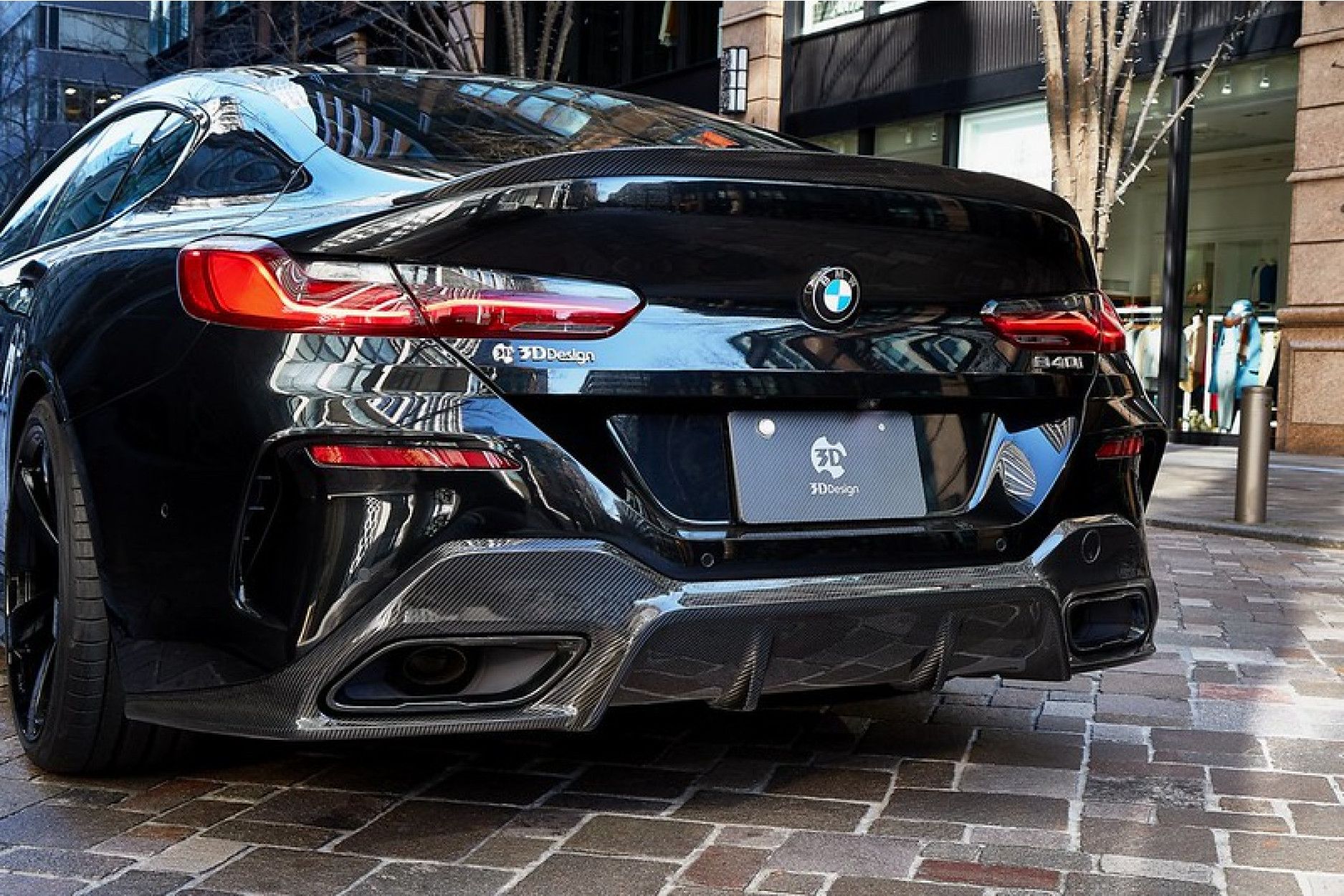 3DDesign Carbon Diffusor passend für BMW G16 mit M-Paket & M850i (OE Auspuff)
