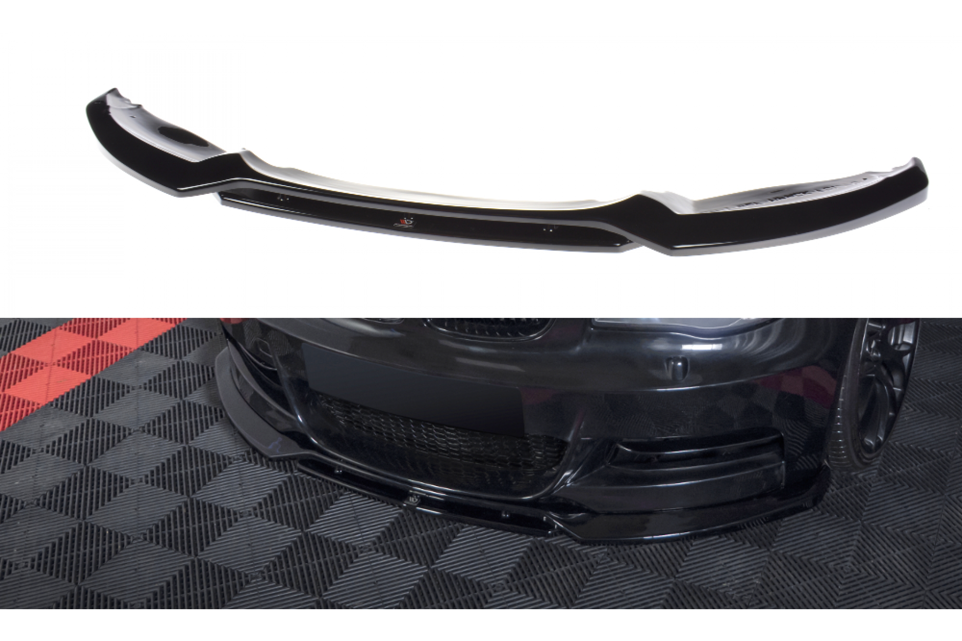 Maxton Design Frontlippe für BMW 1er E82 Facelift schwarz hochglanz