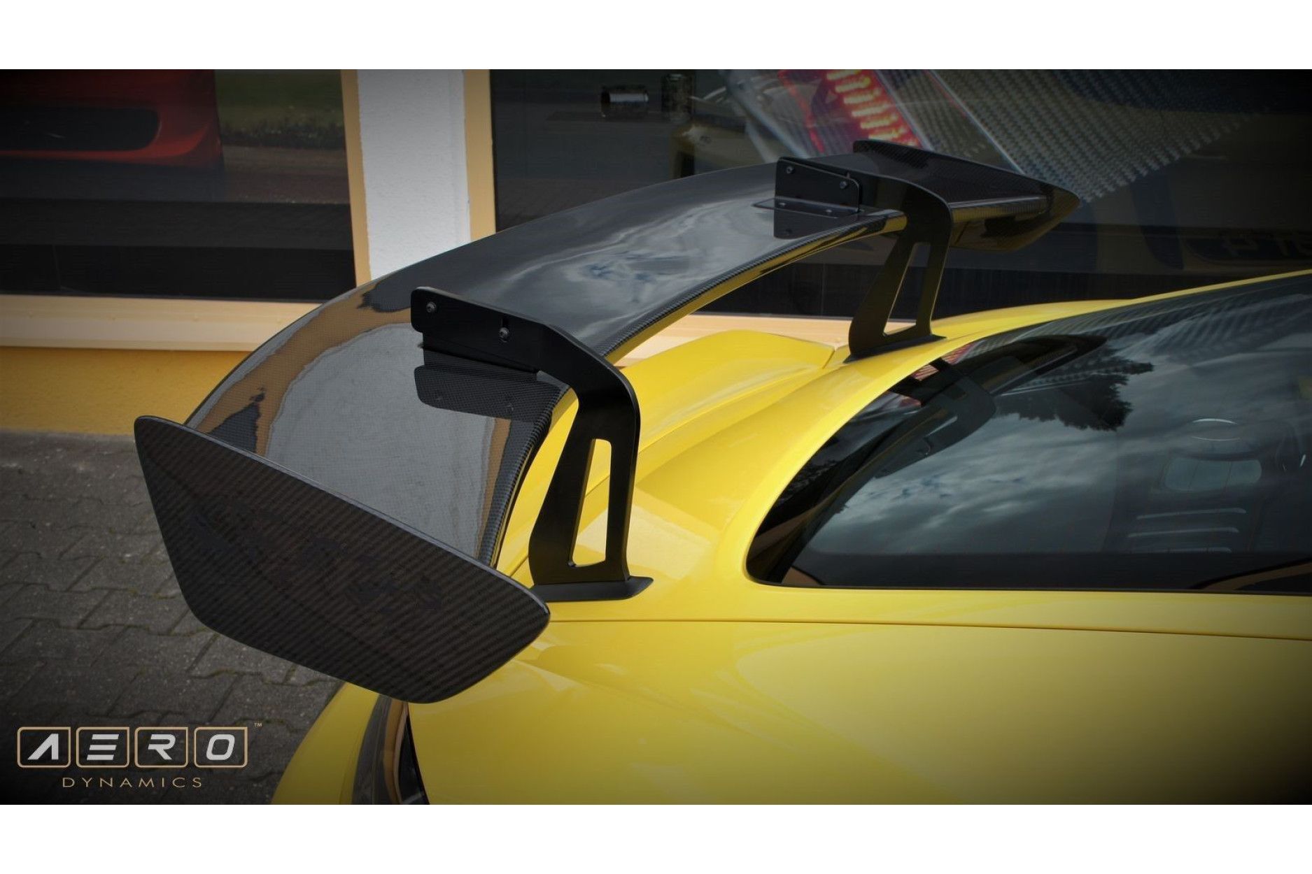AERO Dynamics Heckflügel für Porsche Cayman 718982 GT4 Schwanenhals Style  - online kaufen bei CFD