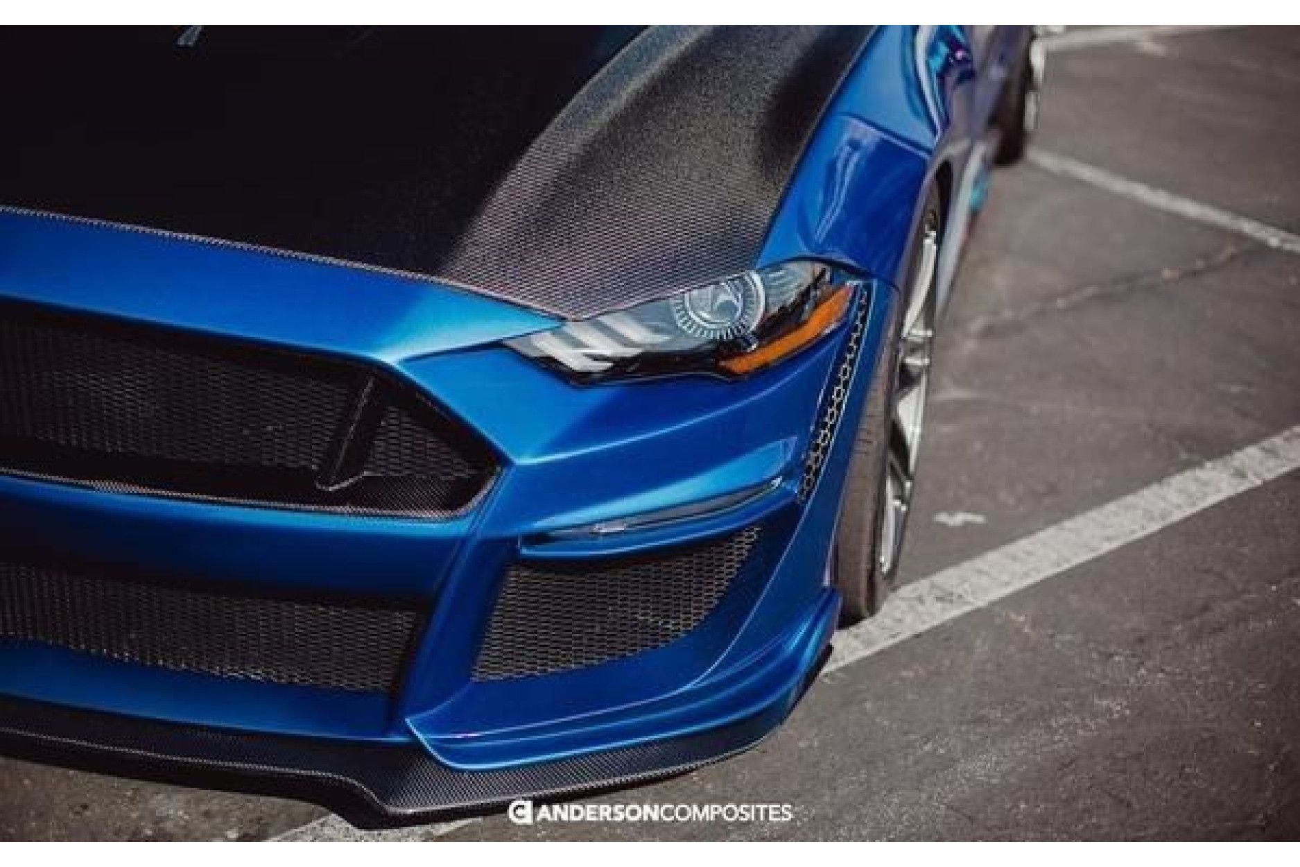 Anderson Composites GFK Frontschürze mit Kühlergrill und Frontlippe für Ford Mustang 2018+ Type ST (GT500) (5) 