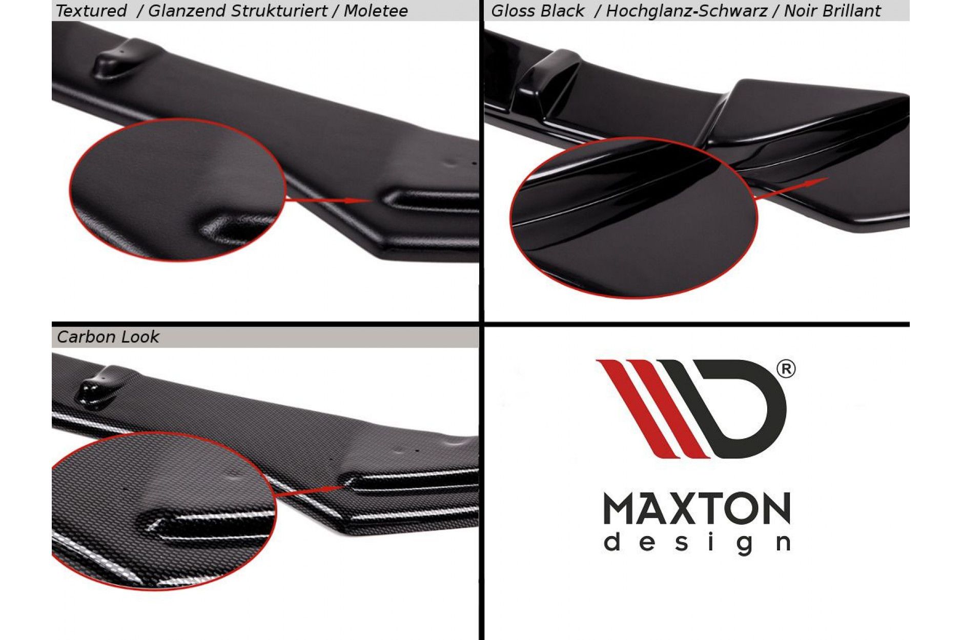 Maxton Design Diffusor-Erweiterungen für Audi A6 C6 S-Line Facelift  Limousine/Kombi schwarz hochglanz - online kaufen bei CFD