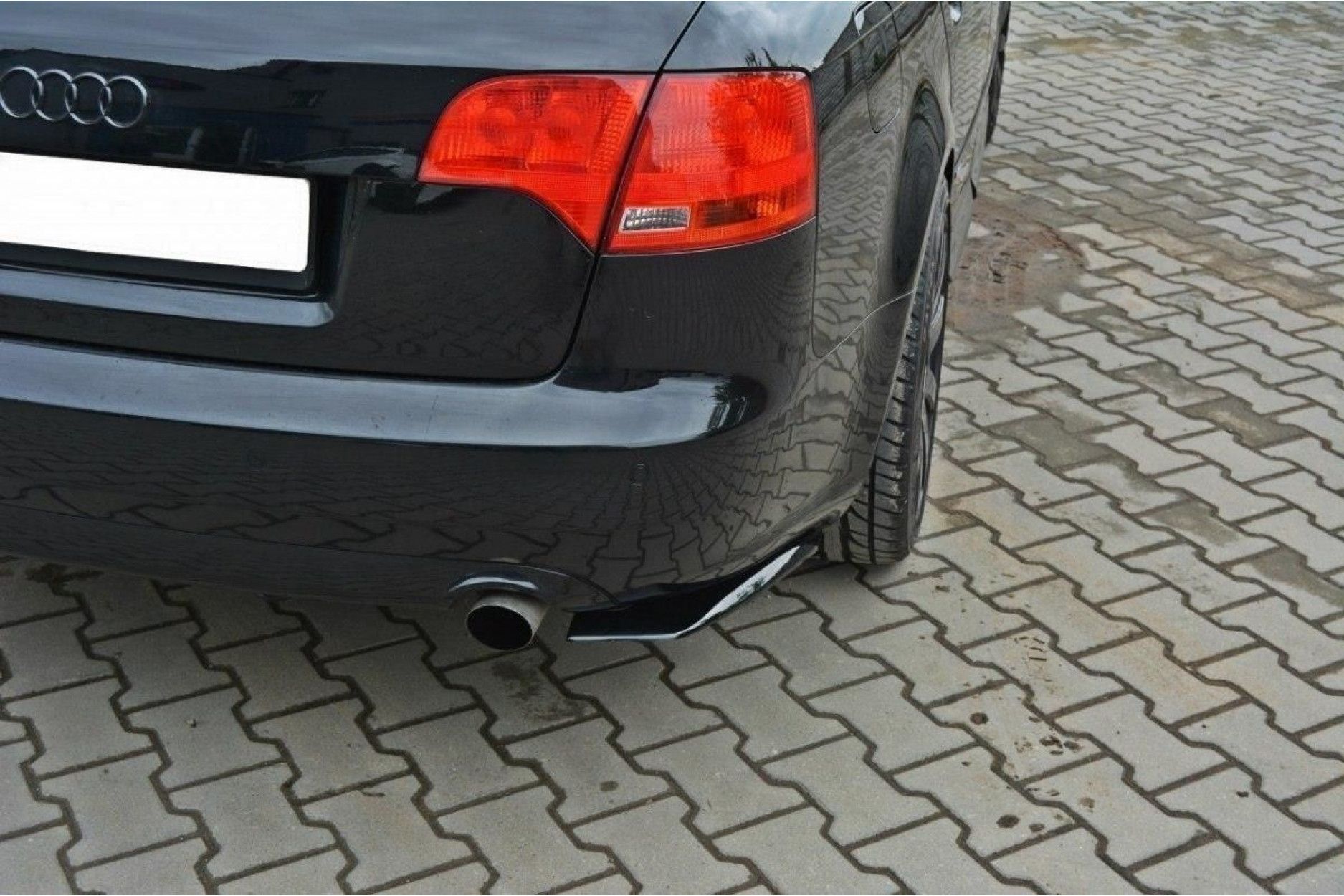 Maxton Design Diffusor-Erweiterungen für Audi A4 B7 schwarz hochglanz (2) 