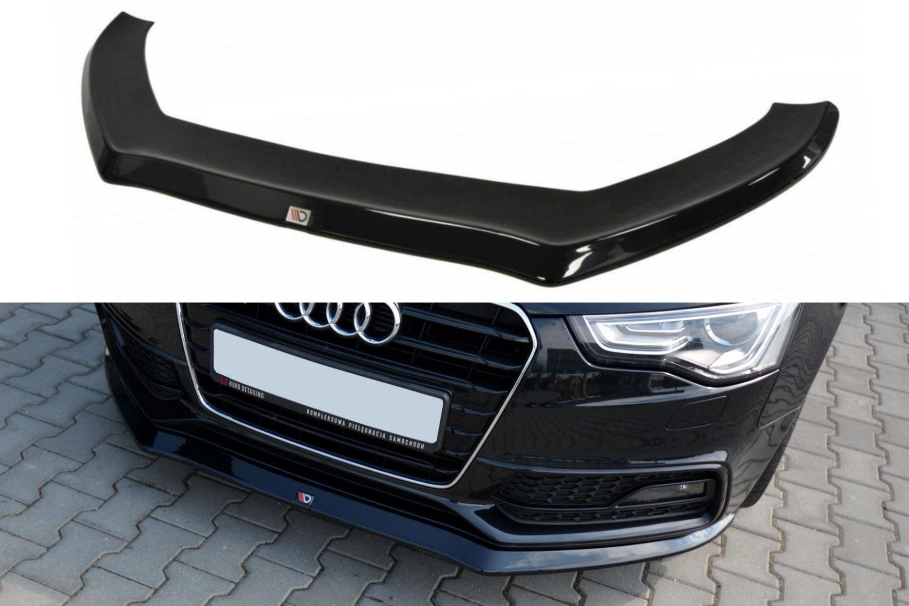 Maxton Design Frontlippe für Audi A5 8T S5|S-Line Facelift schwarz hochglanz