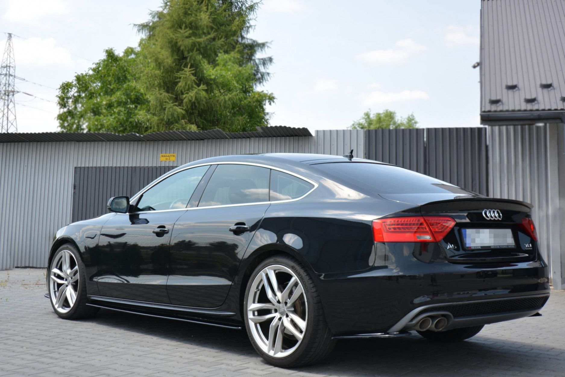 Maxton Design Diffusor-Erweiterungen für Audi A5 8T S-Line Facelift schwarz hochglanz (4) 