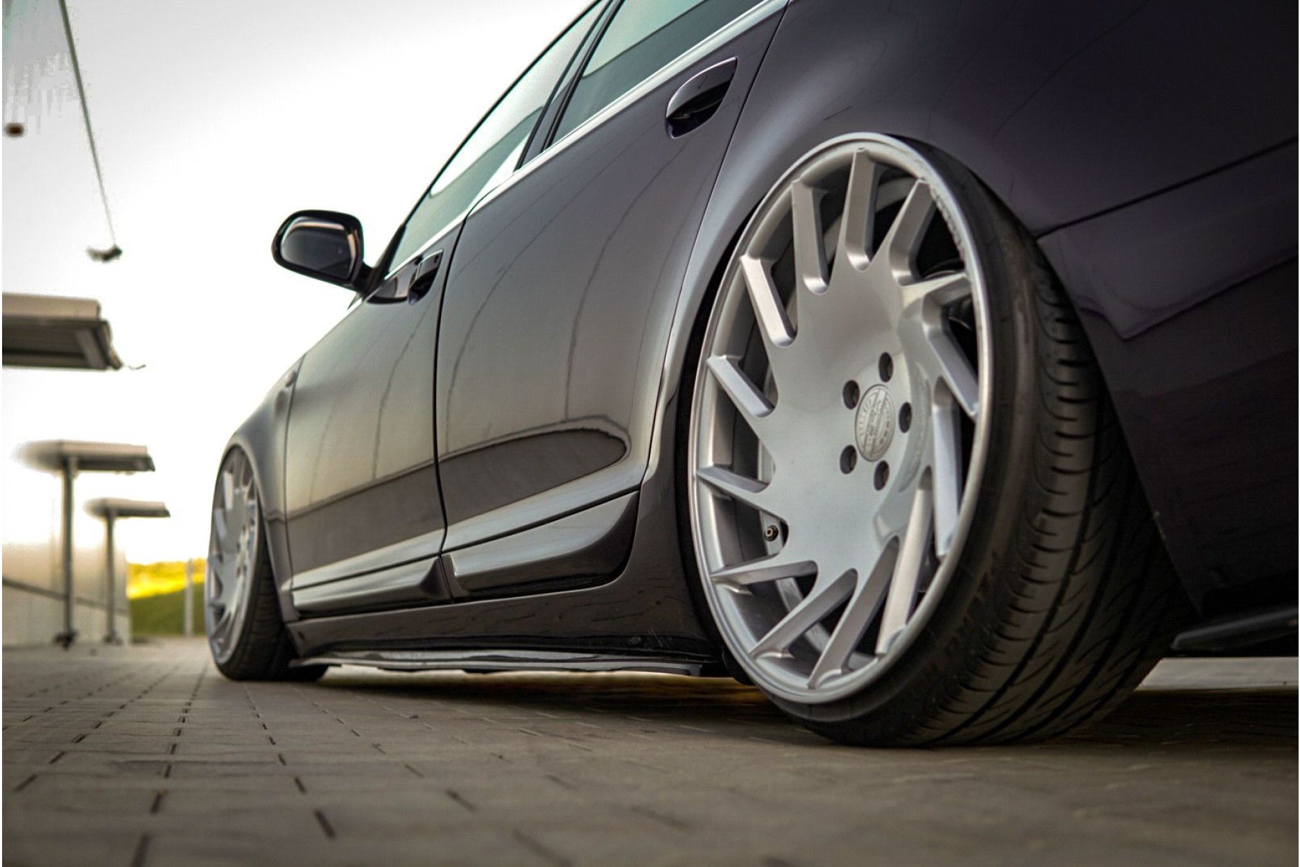 Maxton Design Seitenschweller für Audi A6 C6 S-Line Vorfacelift Limousine schwarz hochglanz (8) 