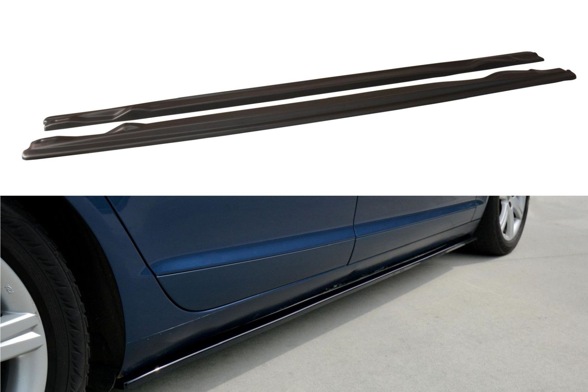 Maxton Design Seitenschweller für Audi A6 C6 S-Line Vorfacelift Limousine schwarz hochglanz