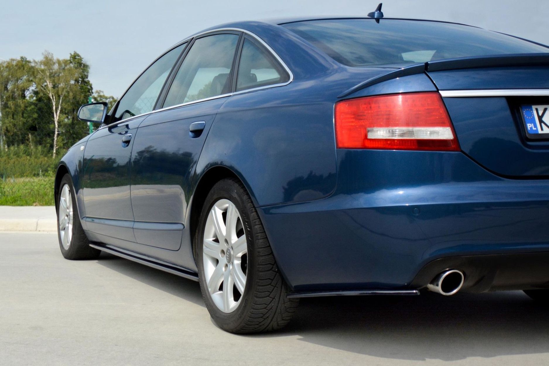 Maxton Design Seitenschweller für Audi A6 C6 S-Line Vorfacelift Limousine schwarz hochglanz (5) 
