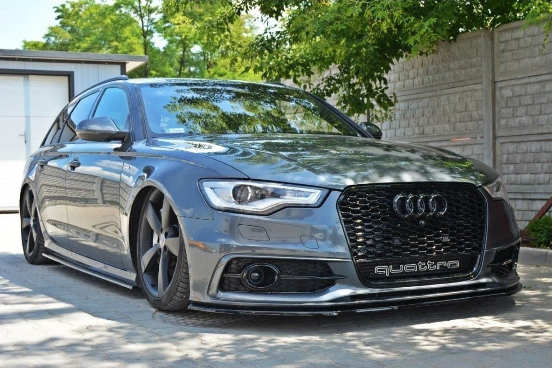 Maxton Design Frontlippe für Audi A6 C7 S6|S-Line schwarz hochglanz (2) 