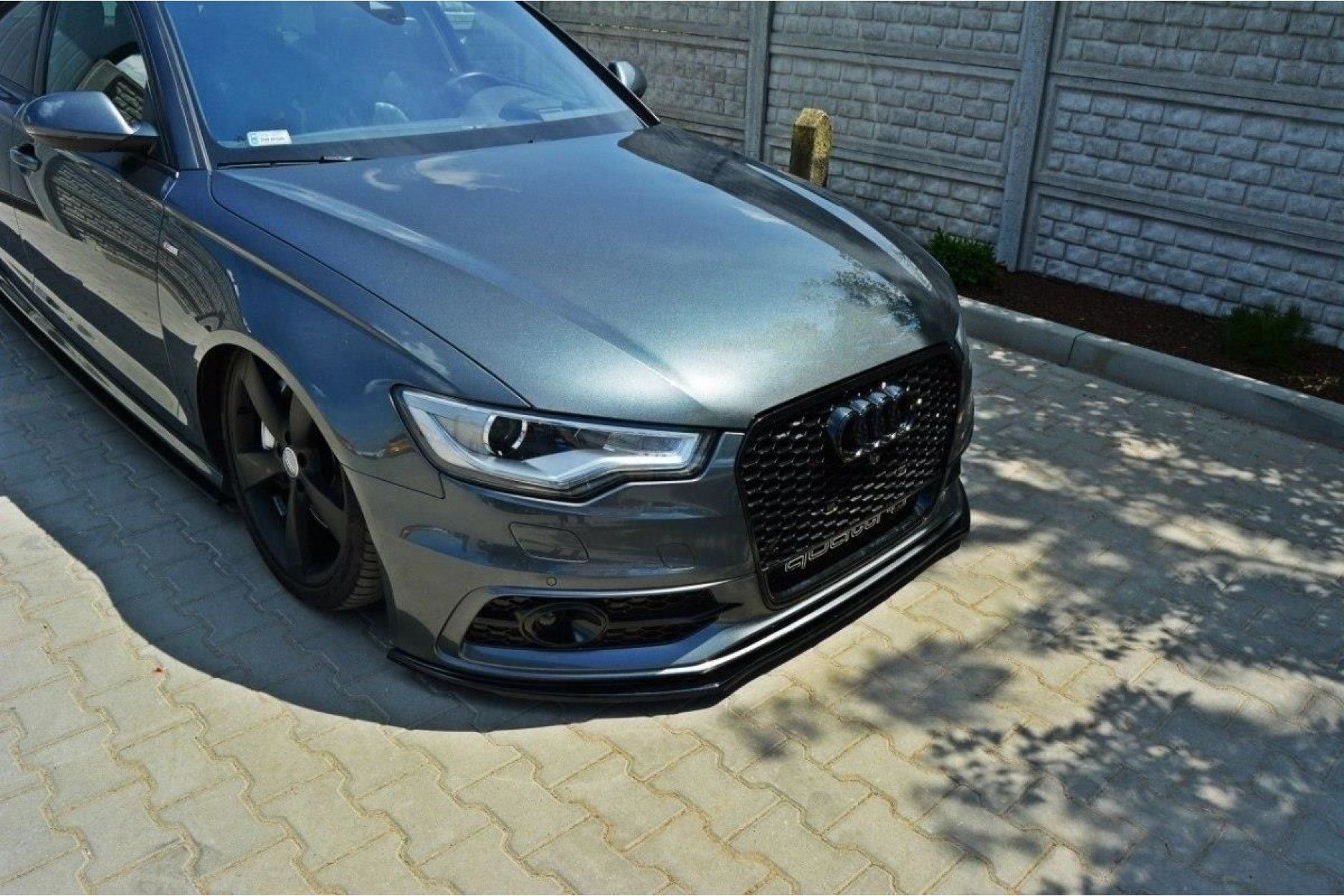 Maxton Design Frontlippe für Audi A6 C7 S6|S-Line schwarz hochglanz (4) 