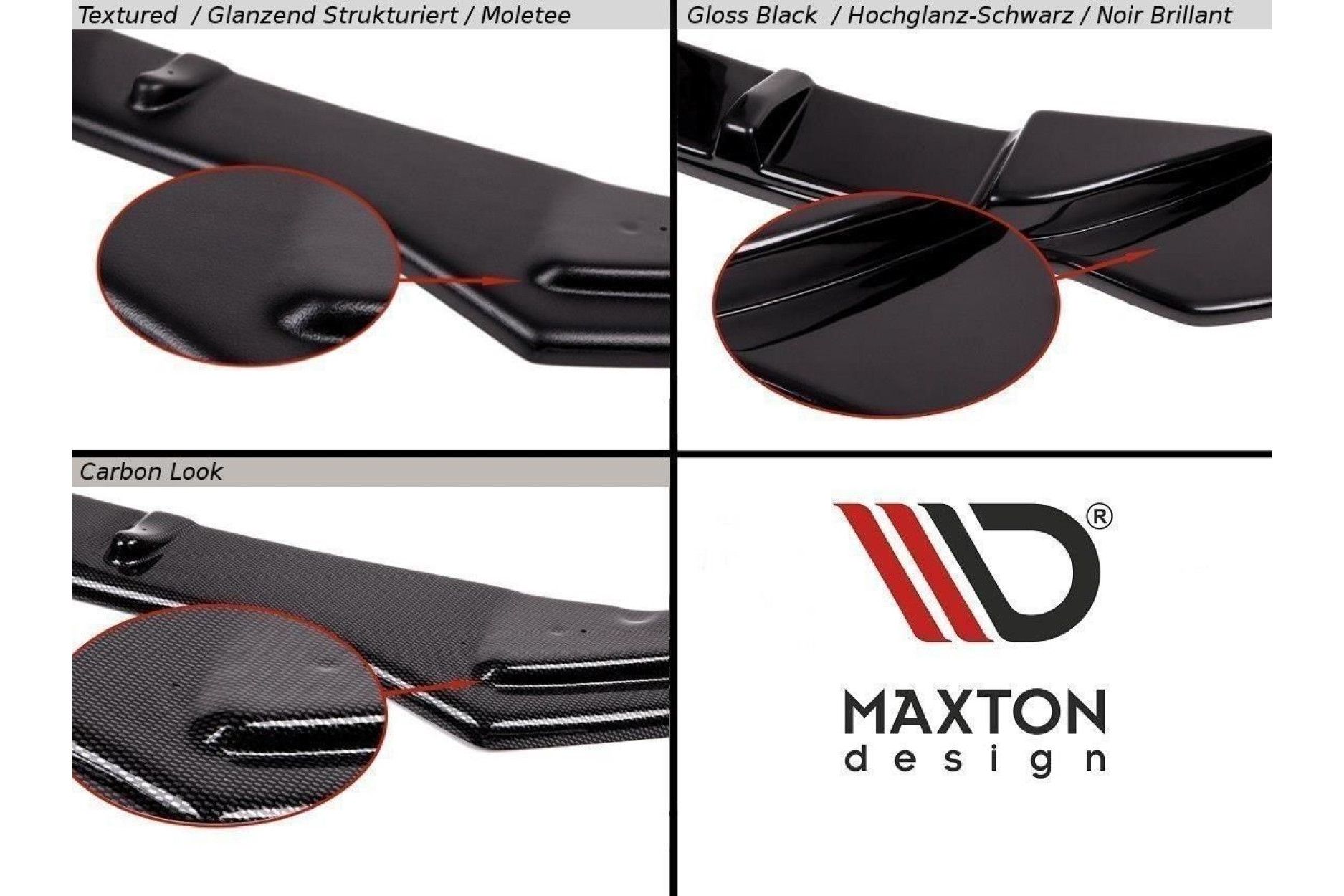 Maxton Design Diffusor-Erweiterungen für Audi B5 S4 Kombi schwarz hochglanz (5) 