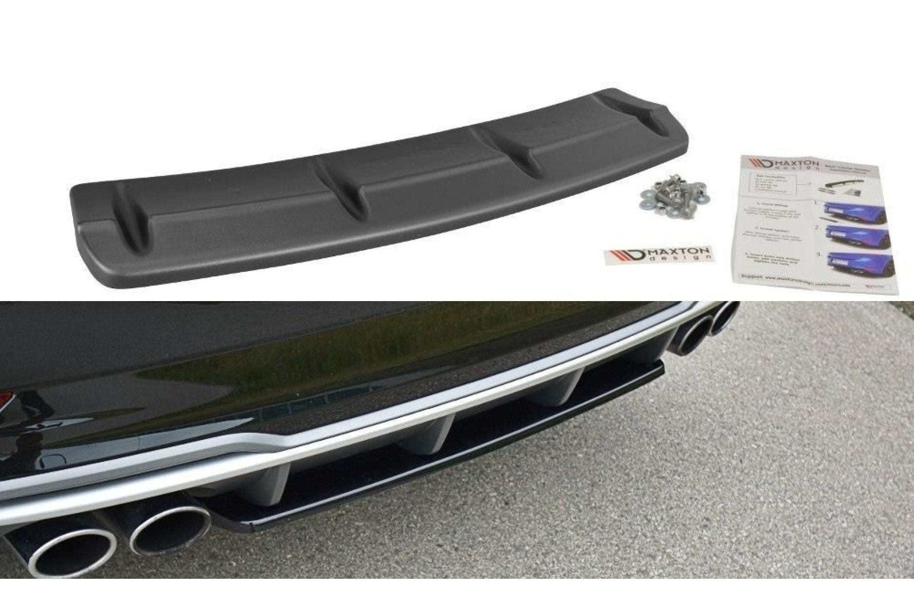 Maxton Design Diffusor für Audi 8V S3 Facelift Schrägheck schwarz hochglanz  - online kaufen bei CFD
