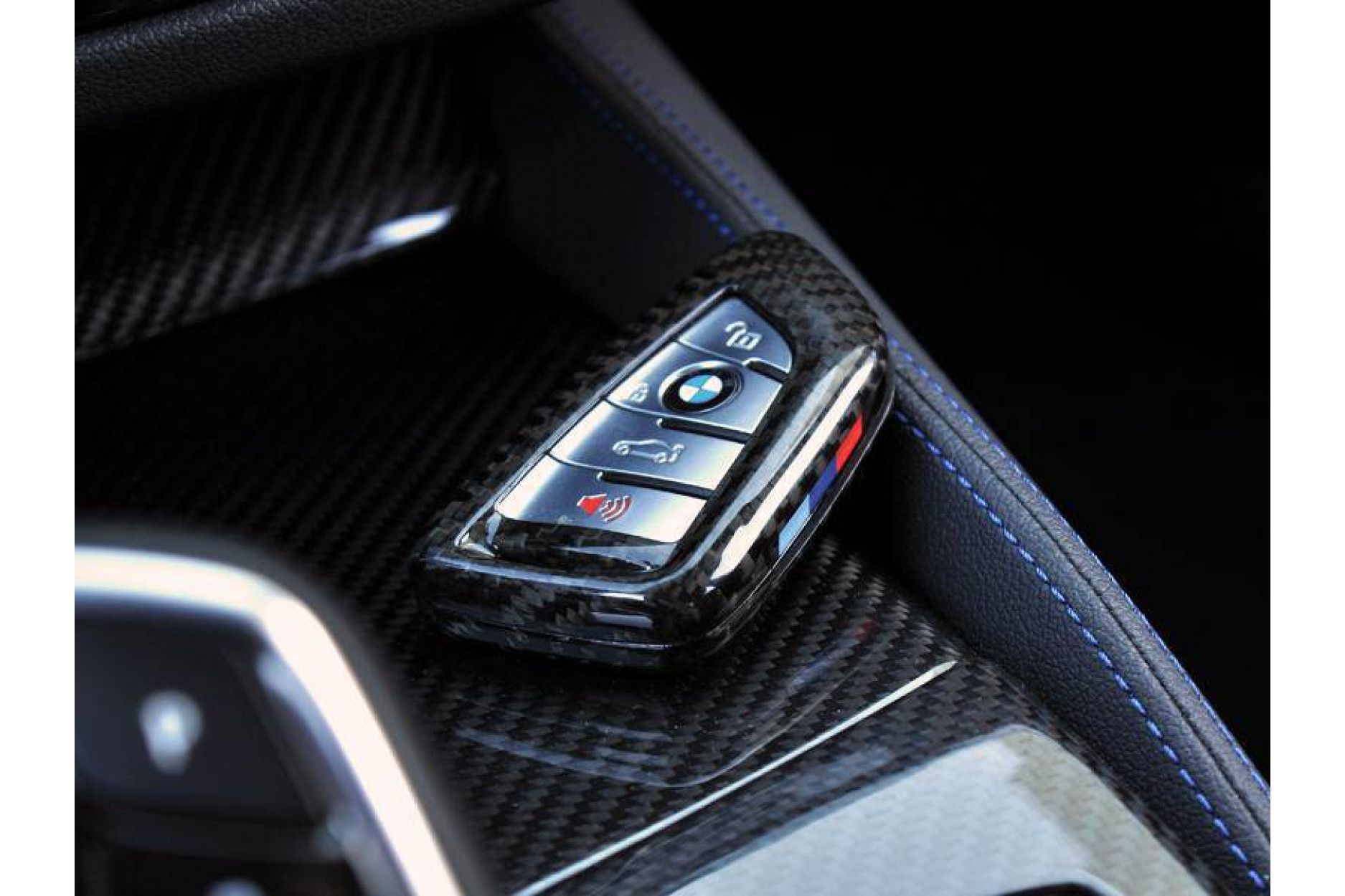 Echt Carbon Auto Schlüssel Cover für Mercedes E S Klasse schwarz