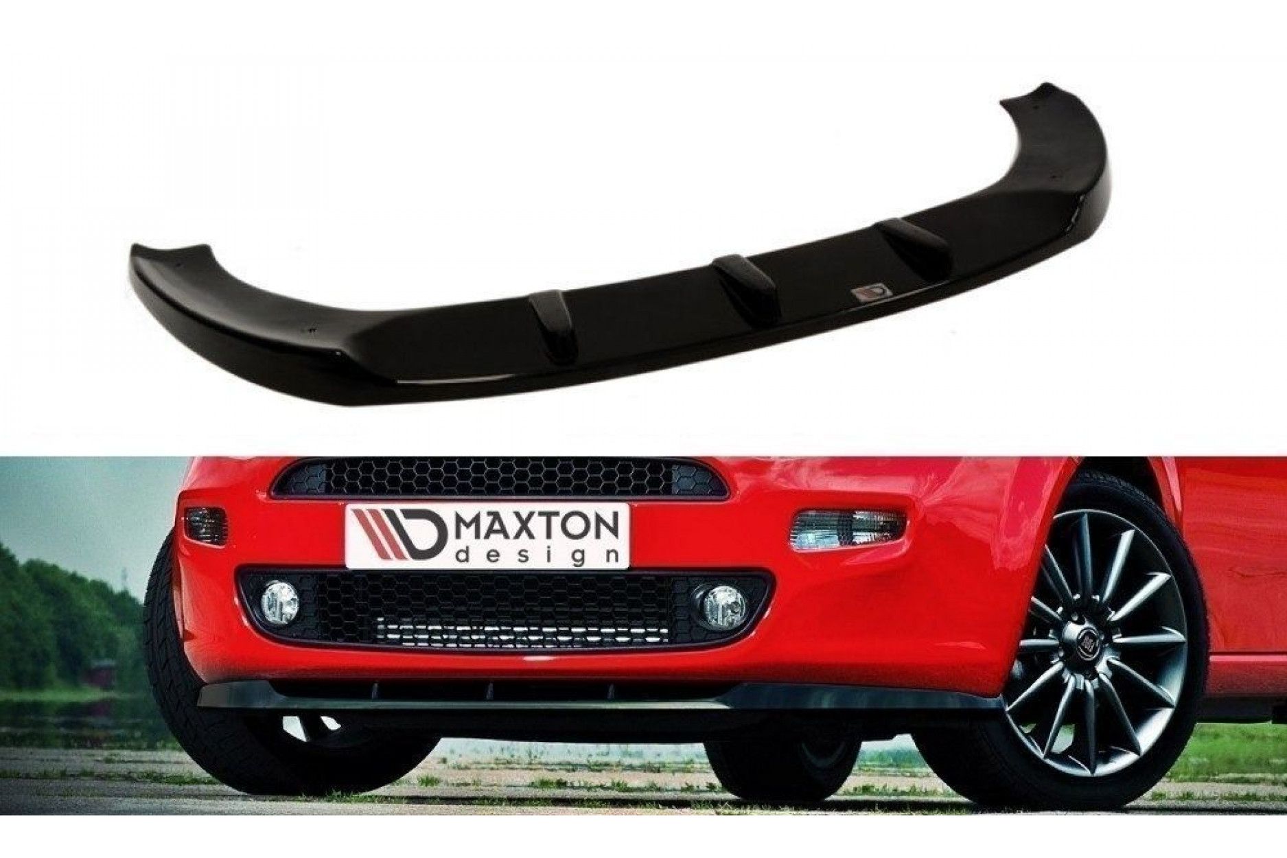 Maxton Design Frontlippe für Fiat Grande Punto Evo schwarz strukturiert (2) 