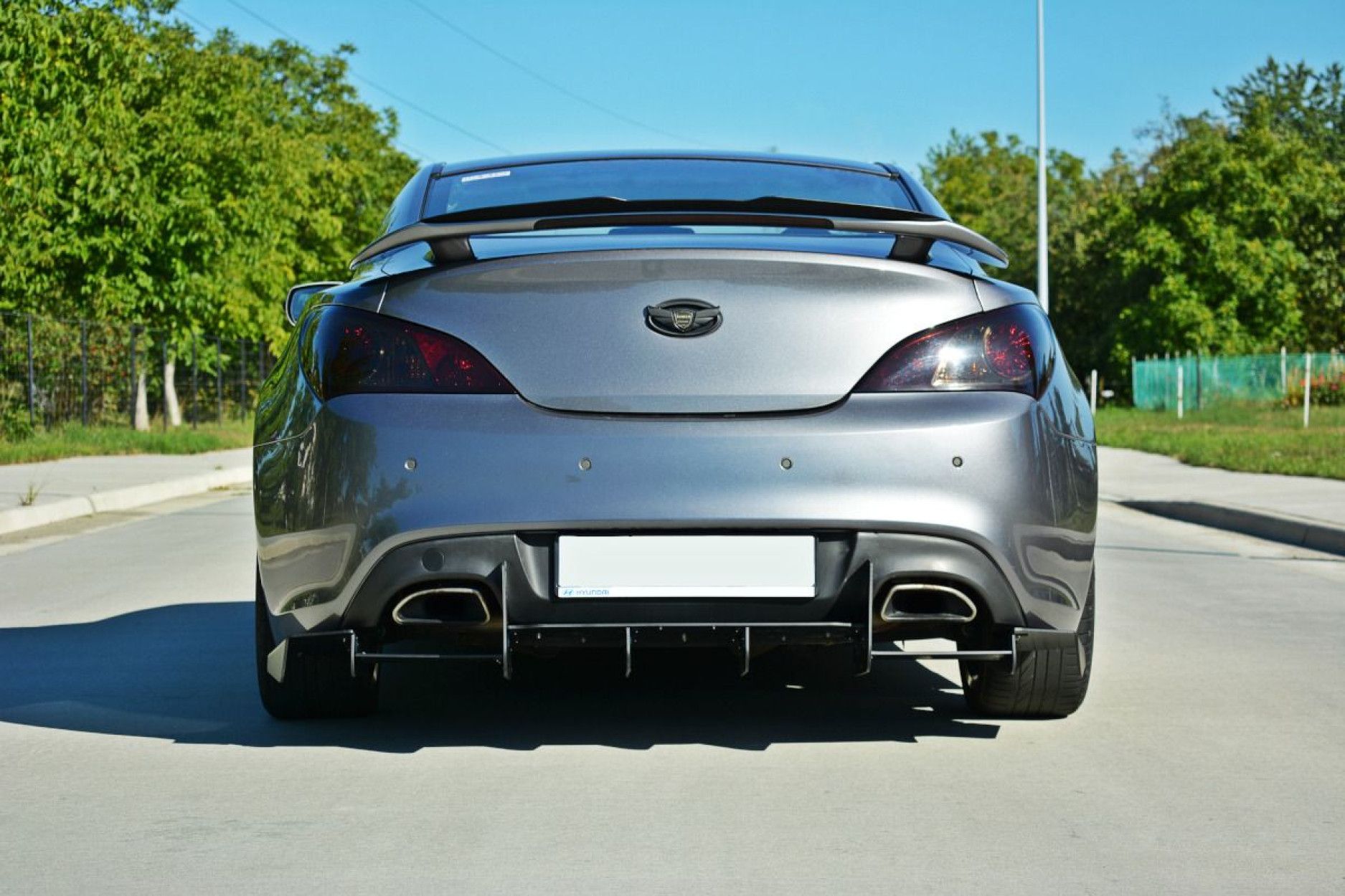 CARBON lack Diffusor für Hyundai Genesis Coupe Heck klappe apron Stoßstange 