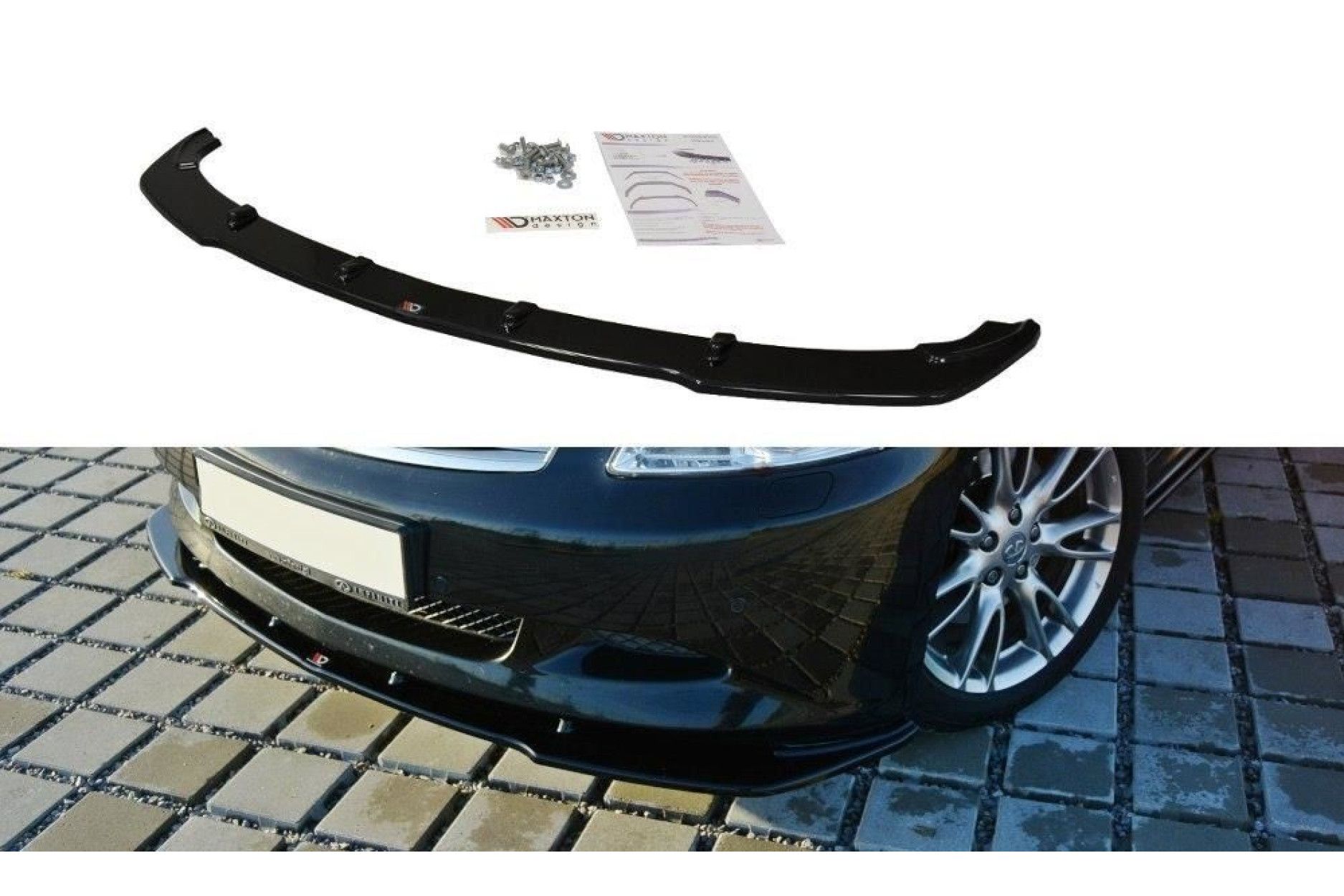 Maxton Design Frontlippe für Infiniti G37 Limousine schwarz hochglanz