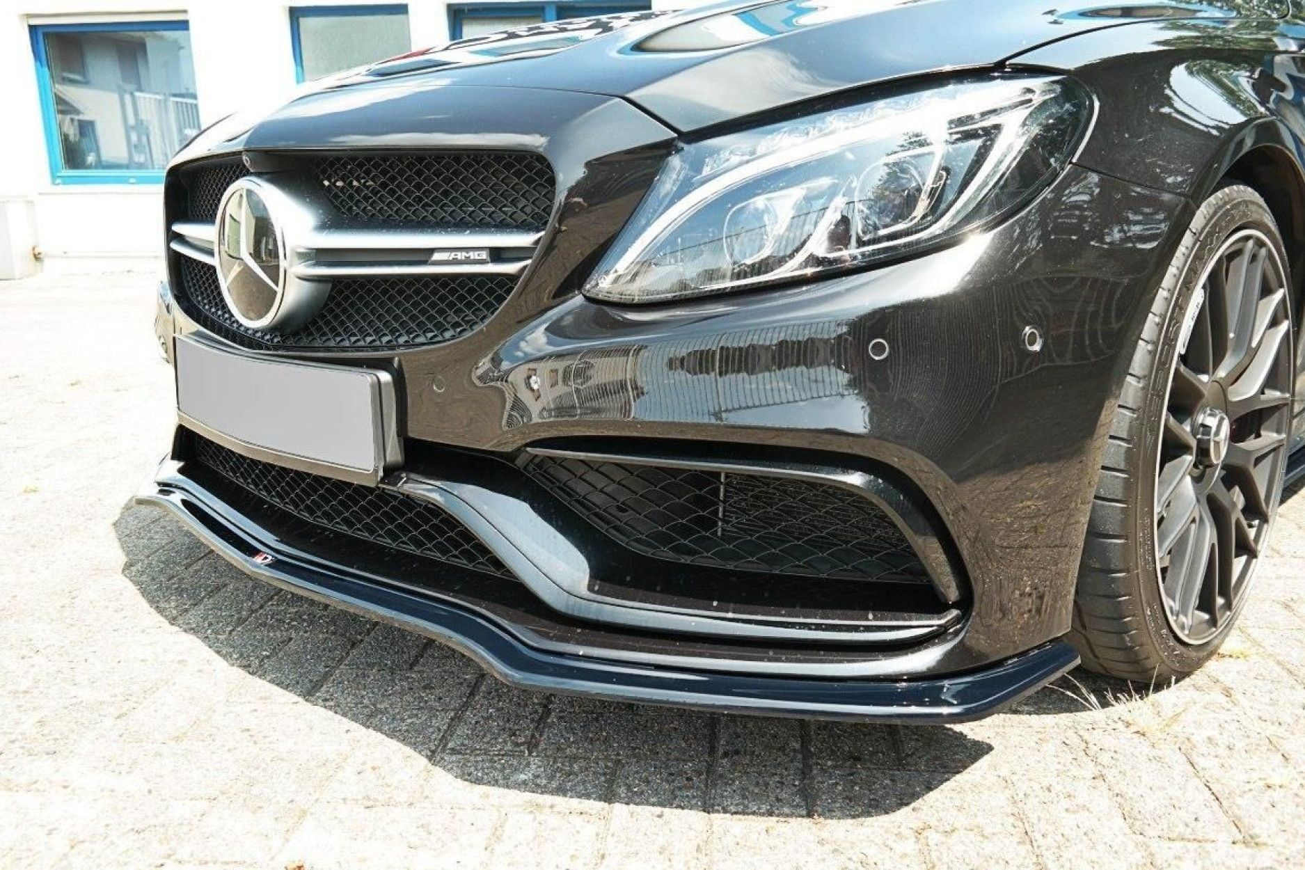 Maxton Design Frontlippe für Mercedes C-Klasse S205 C63 AMG Kombi schwarz hochglanz (2) 