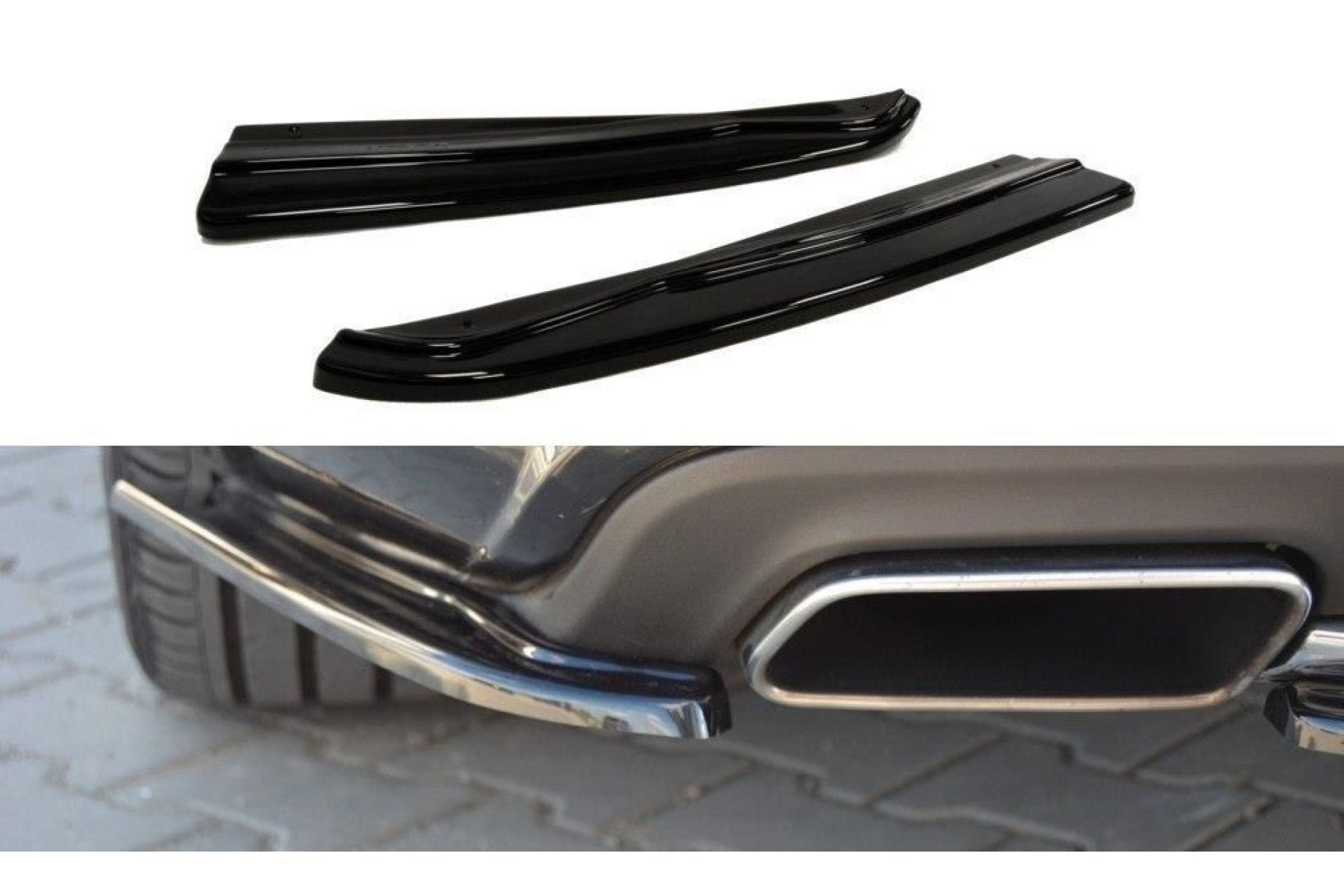 Maxton Design Diffusor-Erweiterungen für Mercedes CLS-Klasse C218 AMG-Paket schwarz hochglanz