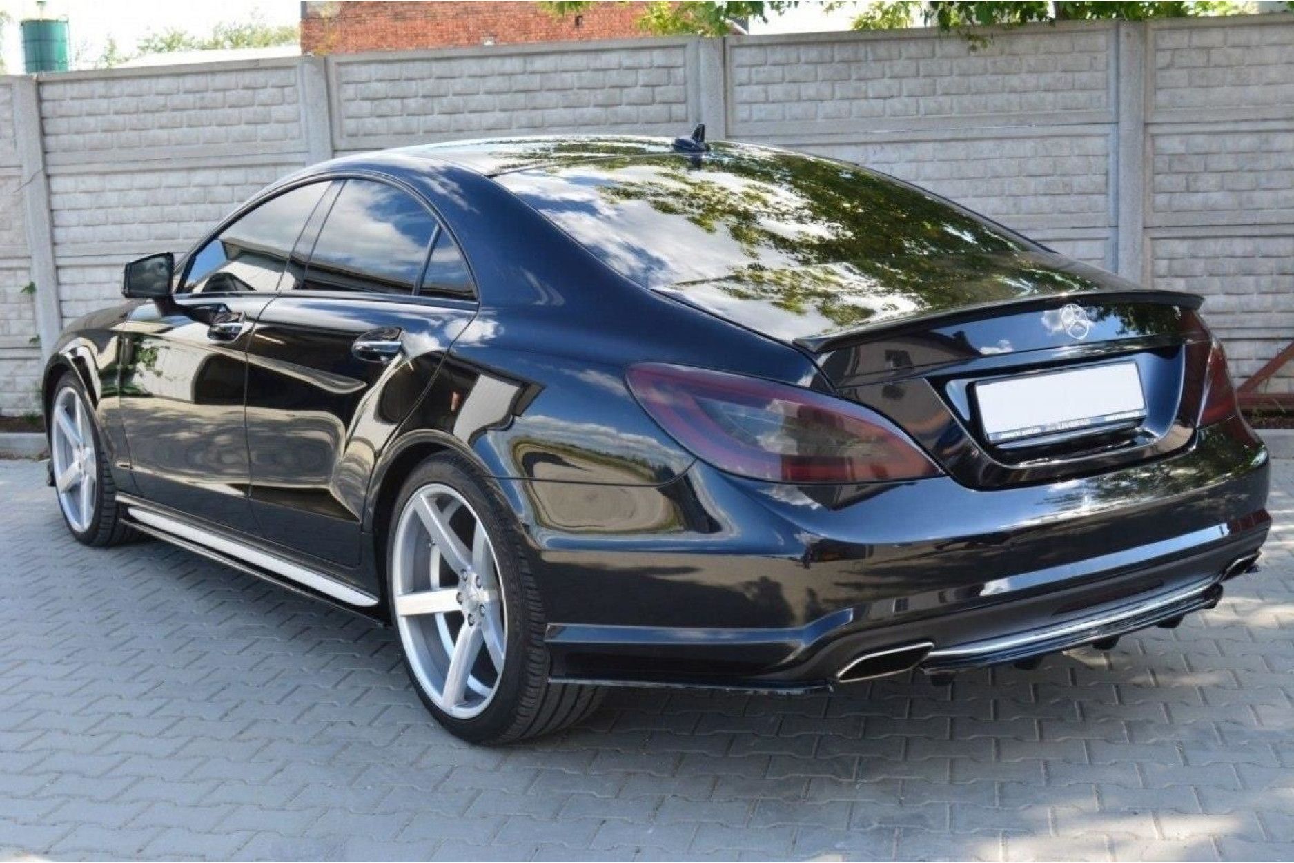 Maxton Design Diffusor-Erweiterungen für Mercedes CLS-Klasse C218 AMG-Paket schwarz hochglanz (3) 