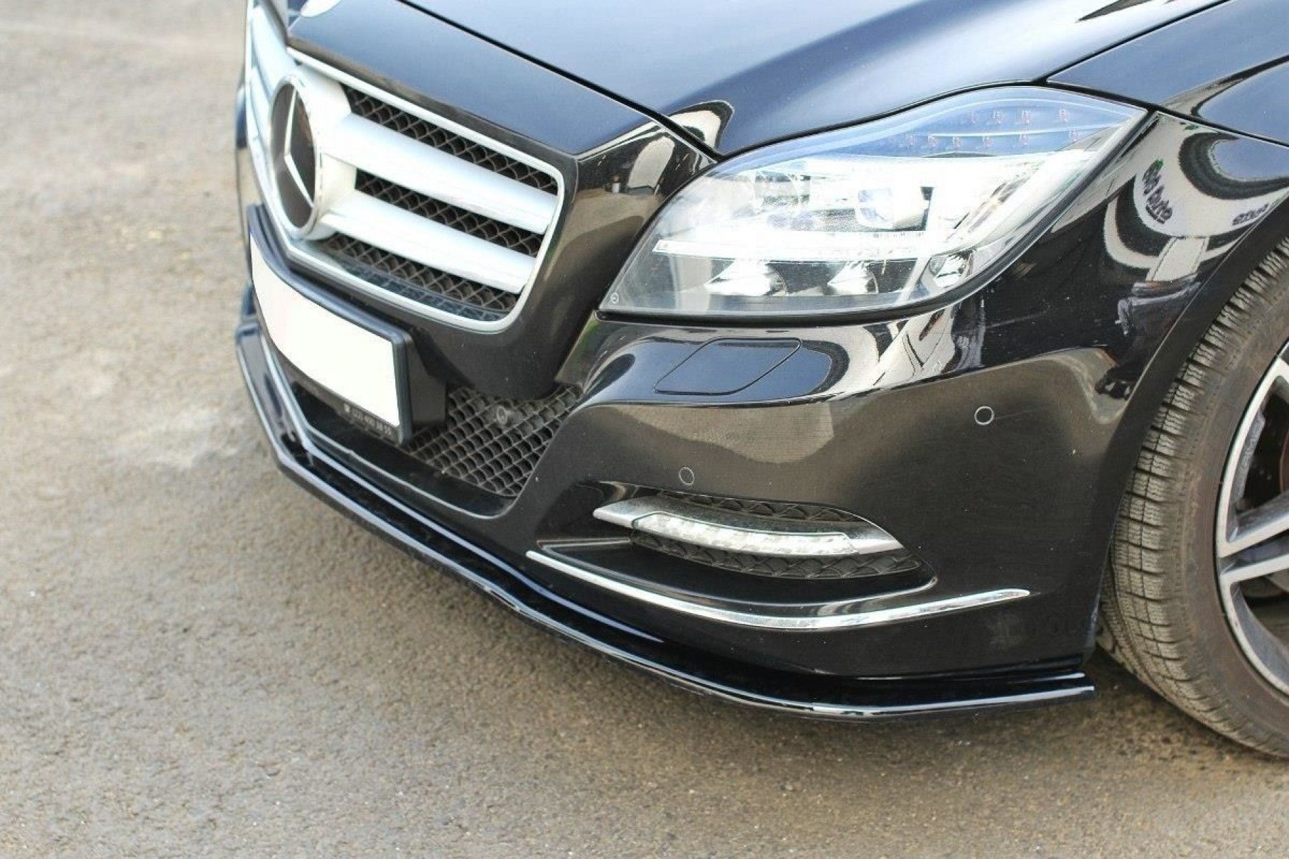 Maxton Design Frontlippe für Mercedes CLS-Klasse C218 schwarz hochglanz (3) 