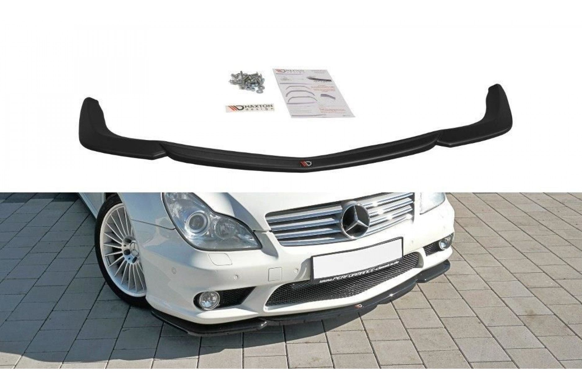Maxton Design Frontlippe für Mercedes CLS-Klasse C219 CLS55 AMG schwarz hochglanz