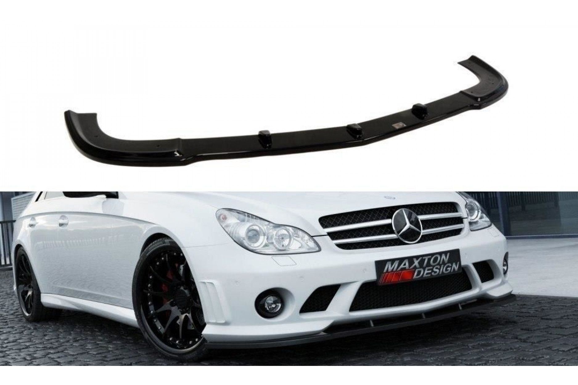 Maxton Design Frontlippe für Mercedes CLS-Klasse C219 schwarz hochglanz