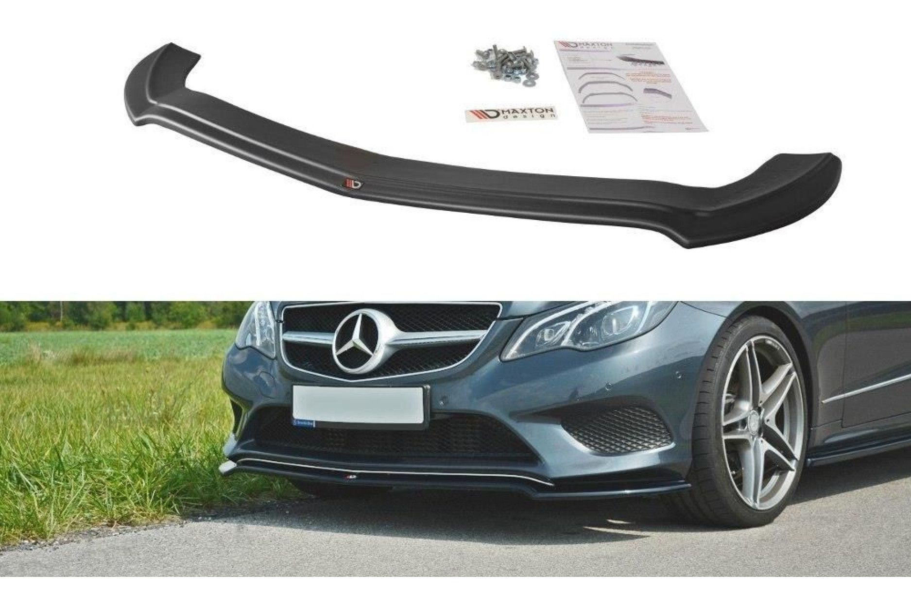 Maxton Design Frontlippe für Mercedes E-Klasse W212 Coupe schwarz hochglanz