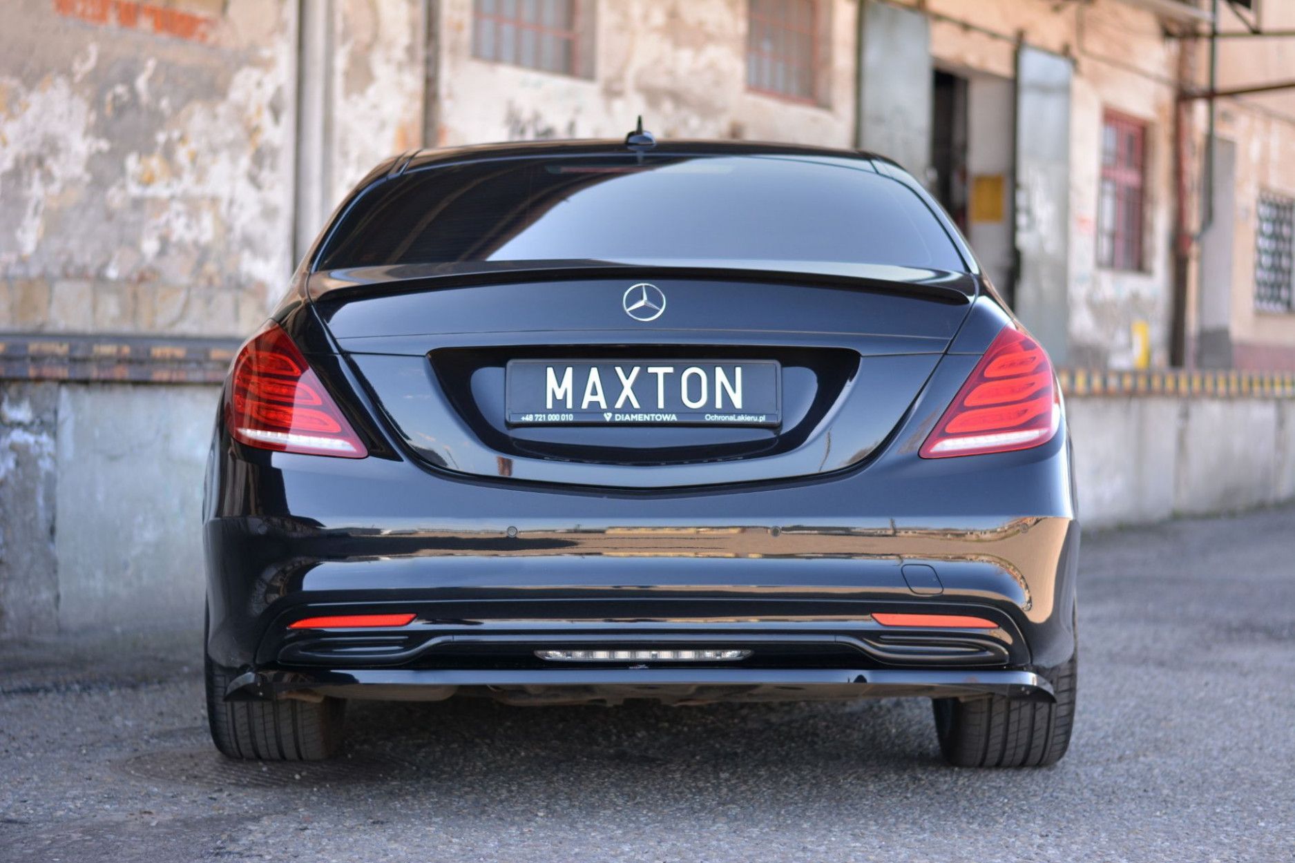 Maxton Design Spoiler für Mercedes S-Klasse W222 AMG-Paket schwarz hochglanz (2) 