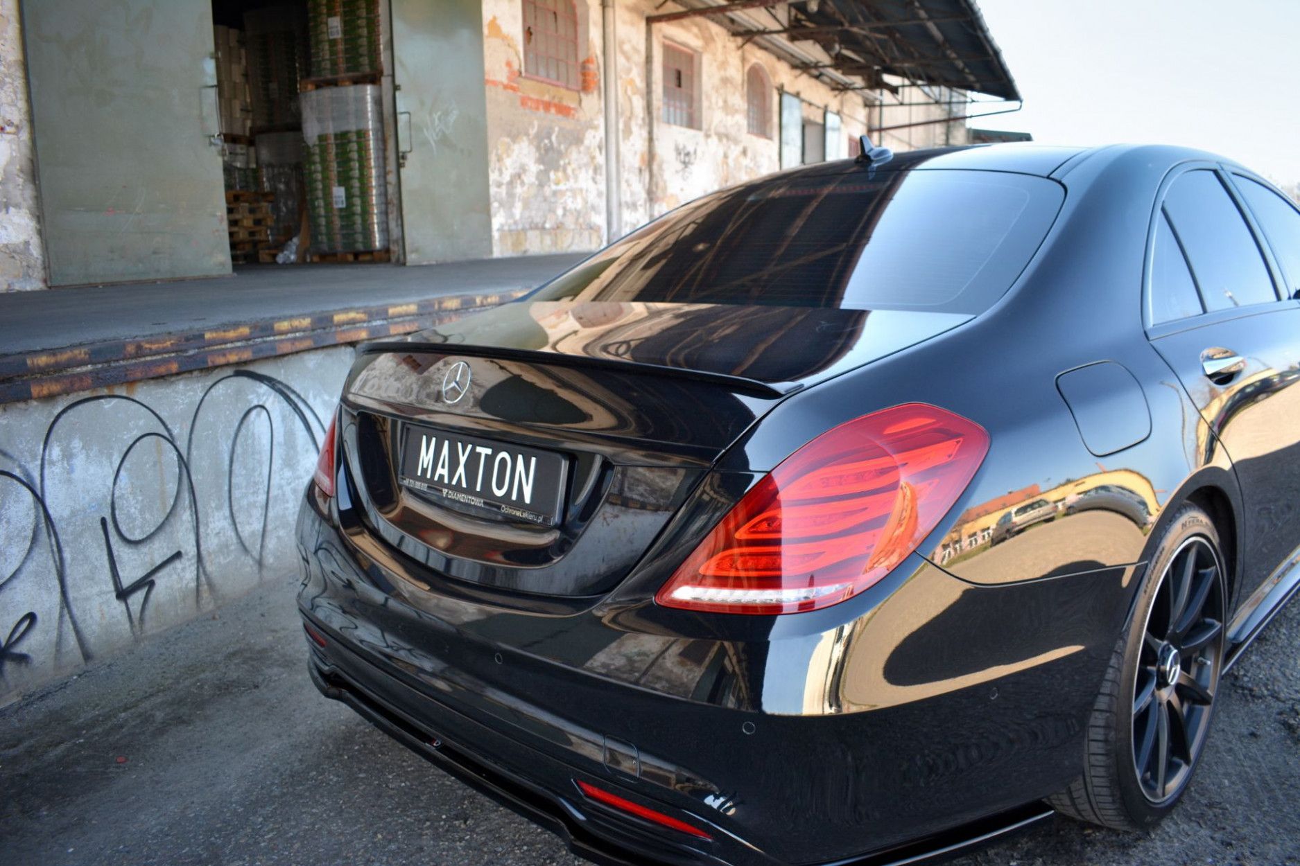 Maxton Design Spoiler für Mercedes S-Klasse W222 AMG-Paket schwarz hochglanz (4) 