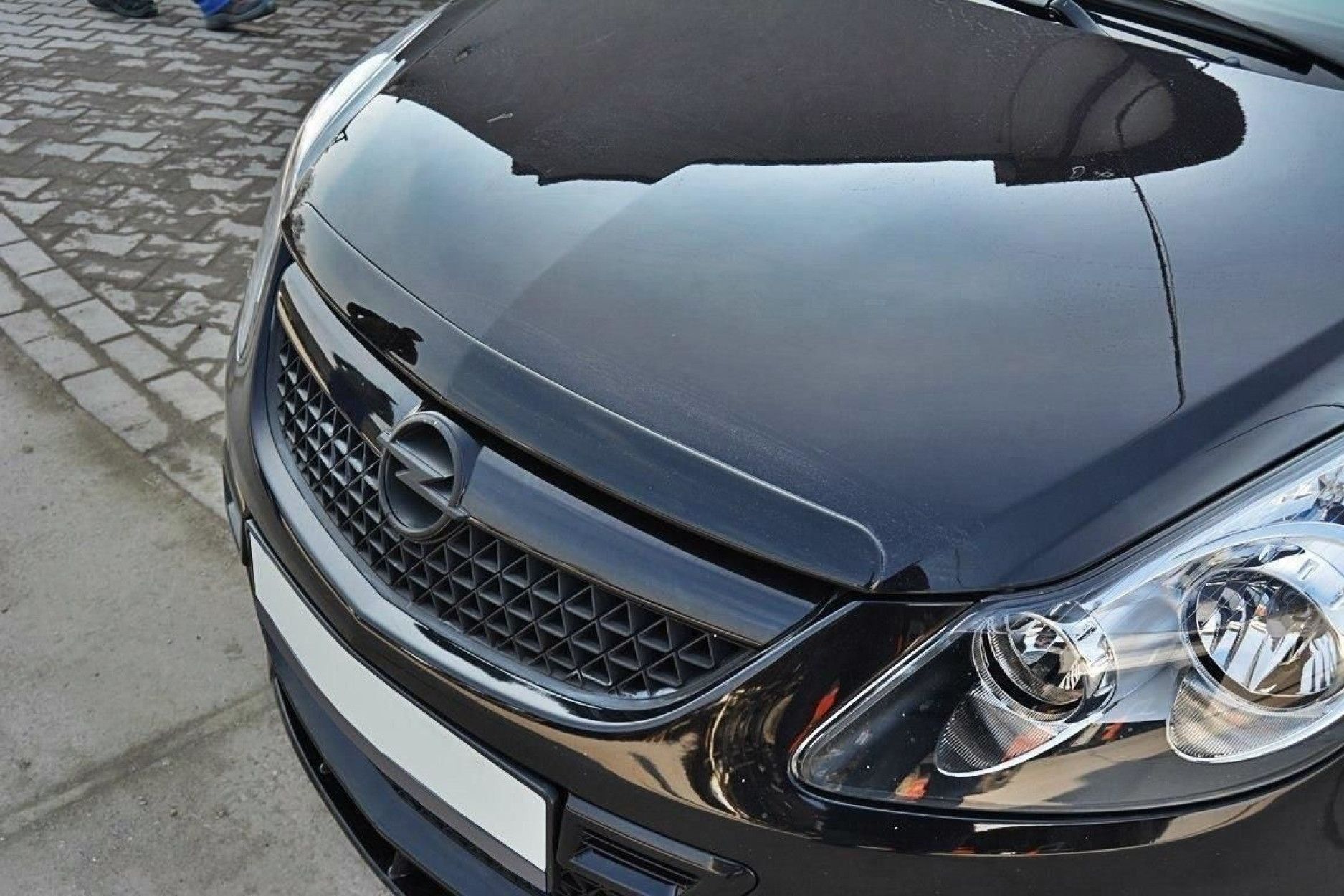 Maxton Design Motorhauben Verlängerung für Opel Corsa D|MK4 OPC schwarz  hochglanz