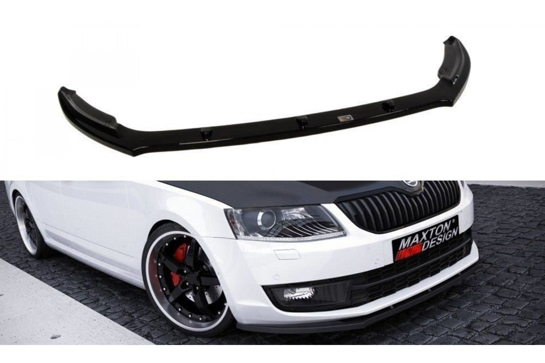 Maxton Design Frontlippe für Skoda Octavia MK3 schwarz hochglanz