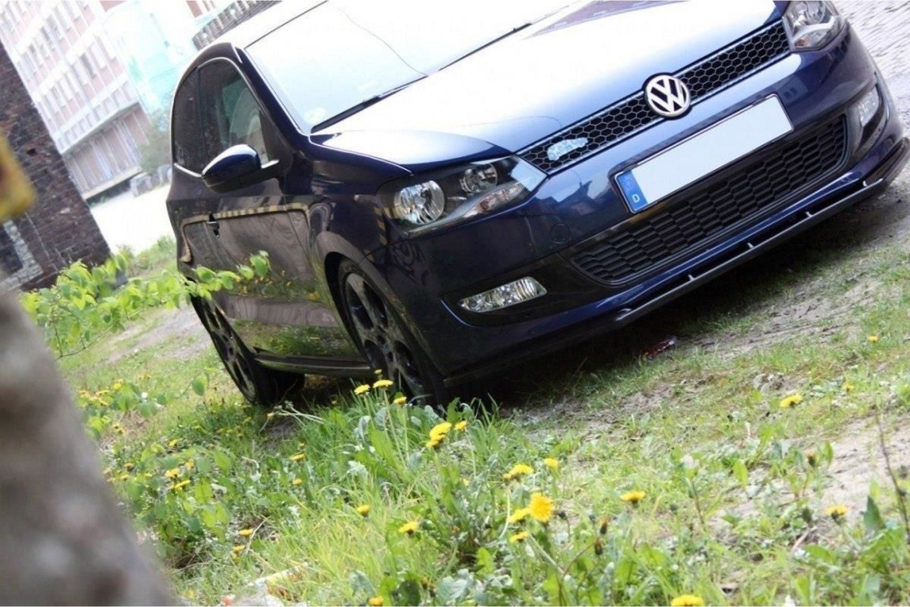 Maxton Design Frontlippe für Volkswagen Polo 6R schwarz hochglanz
