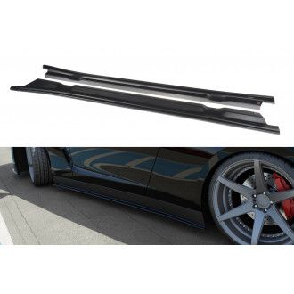 Maxtondesign Seitenschweller für Nissan Skyline R35 GT-R Coupe Vorfacelift schwarz hochglanz