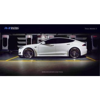 RevoZport Carbon Kotflügelerweiterungen für Tesla Model S Vorfacelift "R-Zentric" Widebody inkl. Seitenschweller
